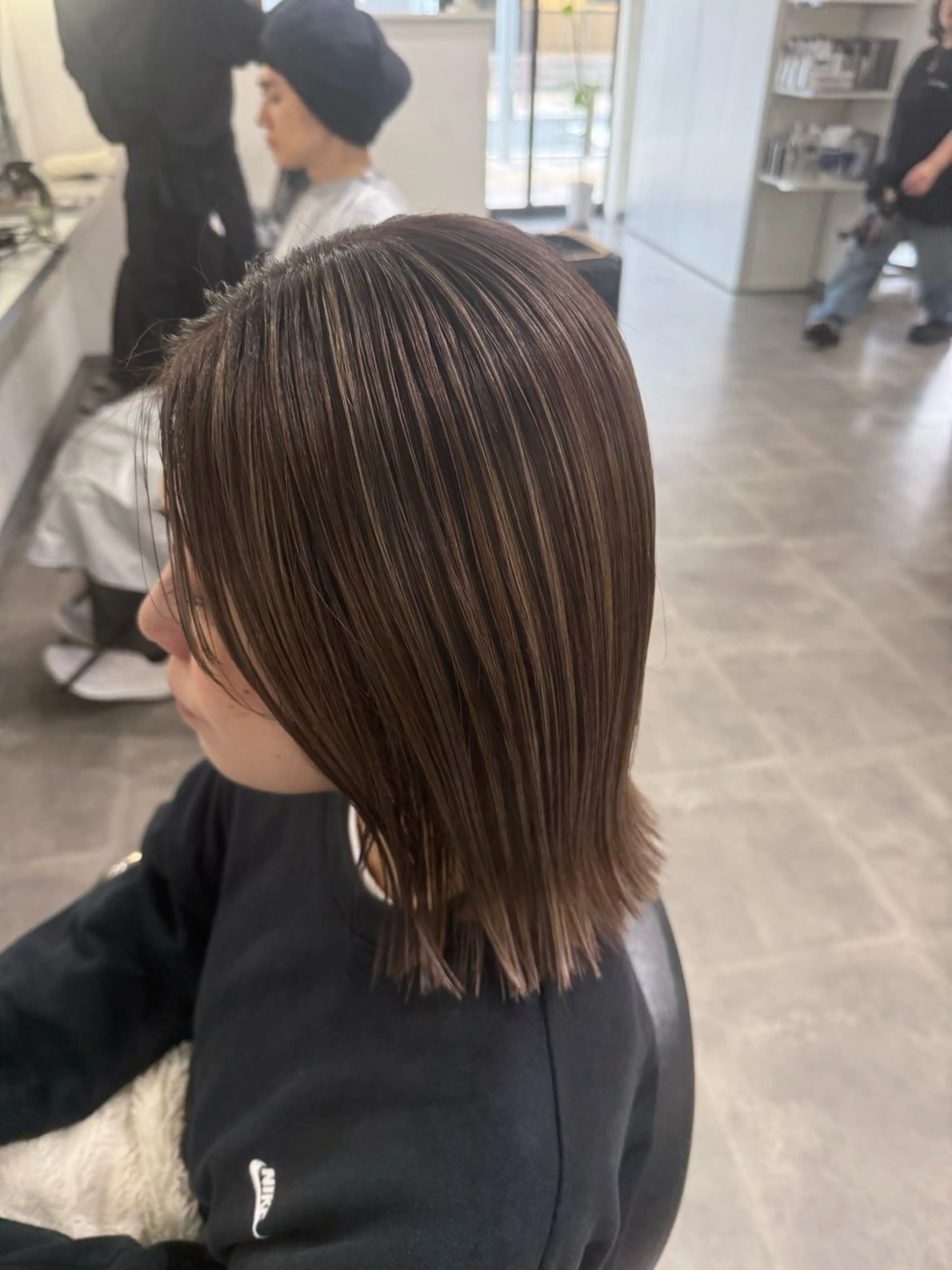 ミディアム カラー ハイライトカラー ハイライト 篠崎 佑季のヘアスタイル