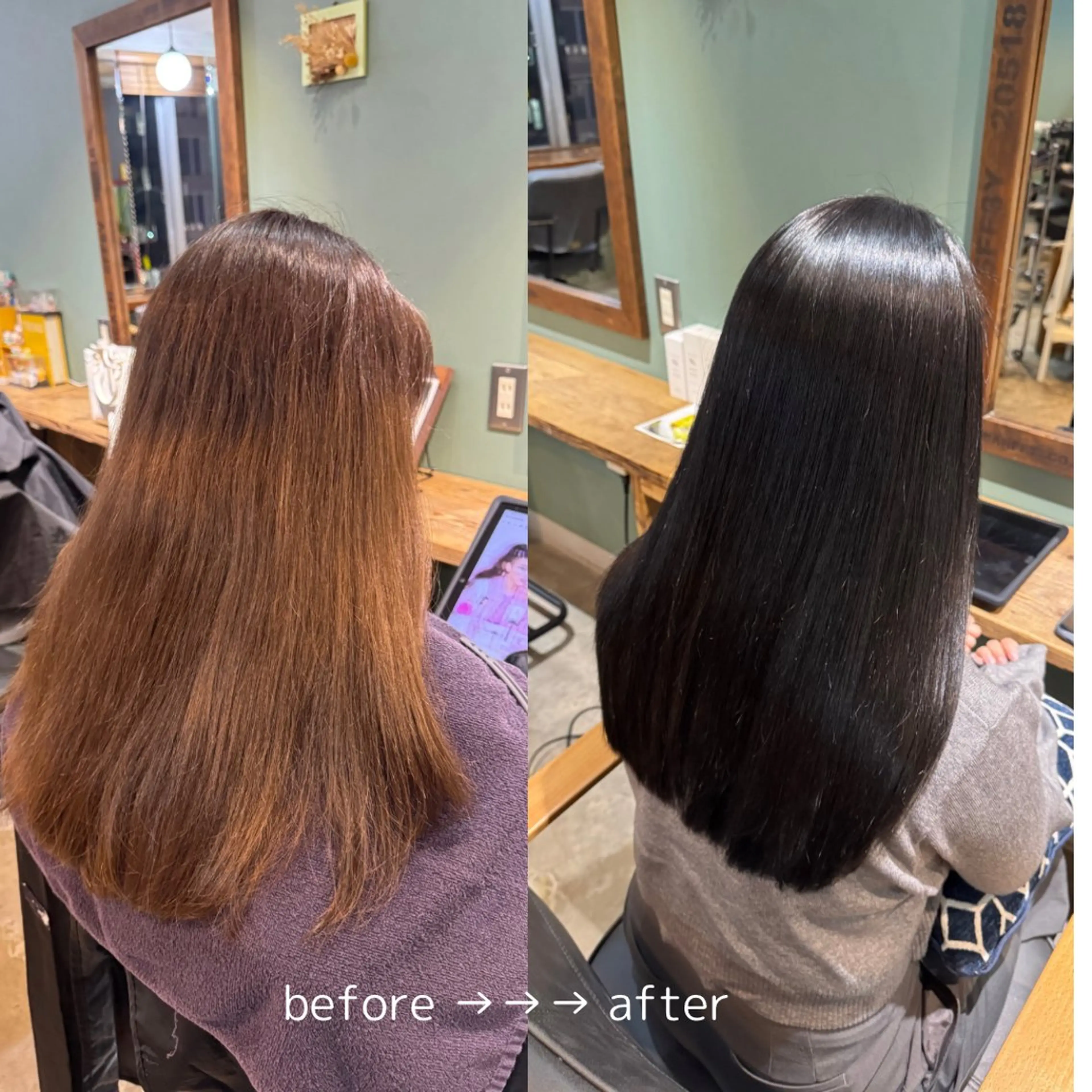 ロング カラー パーマ 髪質改善 ストレートパーマ カット ヘアカラー 縮毛矯正 トリートメント 髪質改善/美髪矯正/ 韓国/グレージュのヘアスタイル