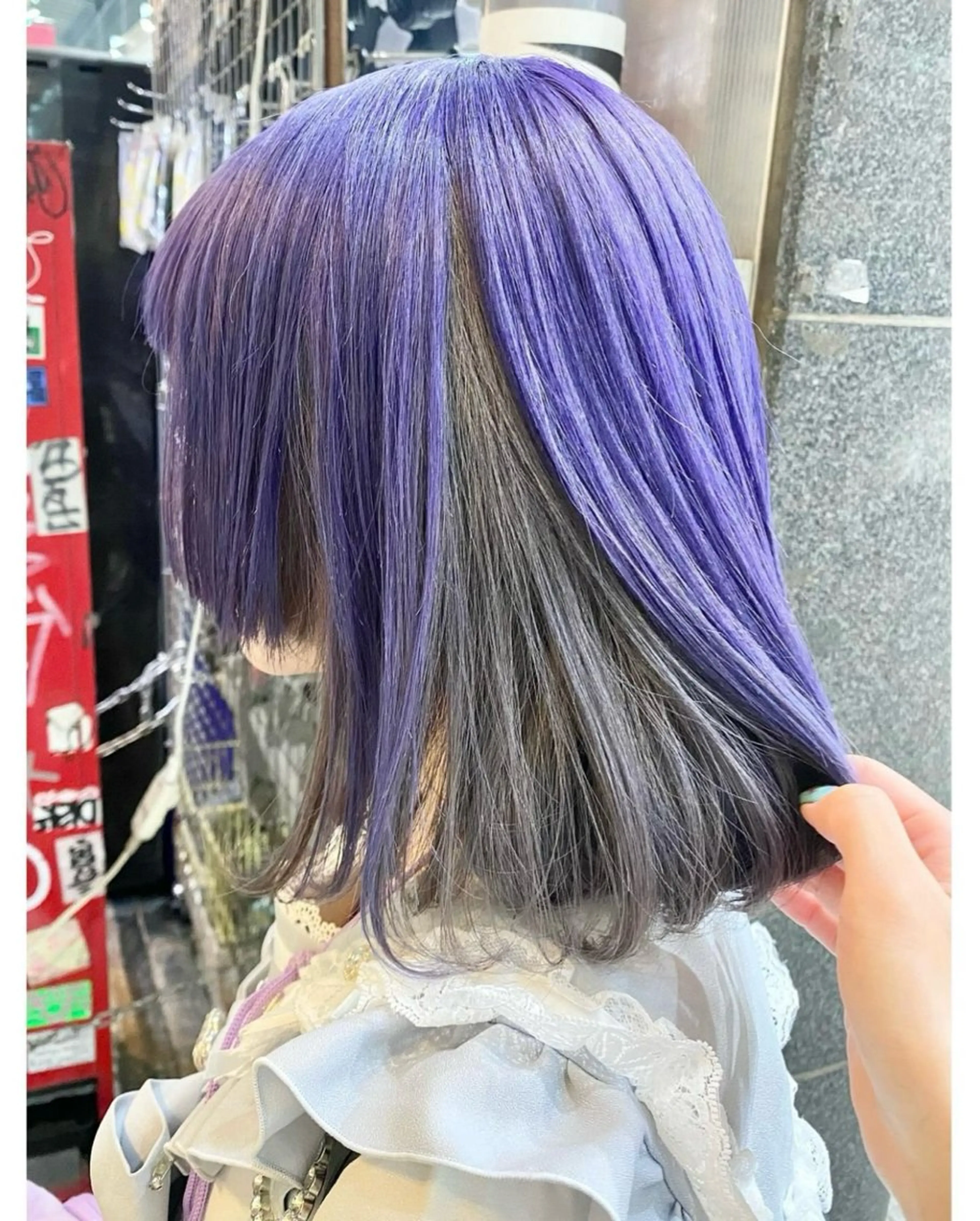 ショート カラー ブルーカラー ブルーパープル パープルカラー シルバー ヘアカラー GARU-ガル-所属・TSUNO🦖 派手髪/オタク美容師のヘアスタイル