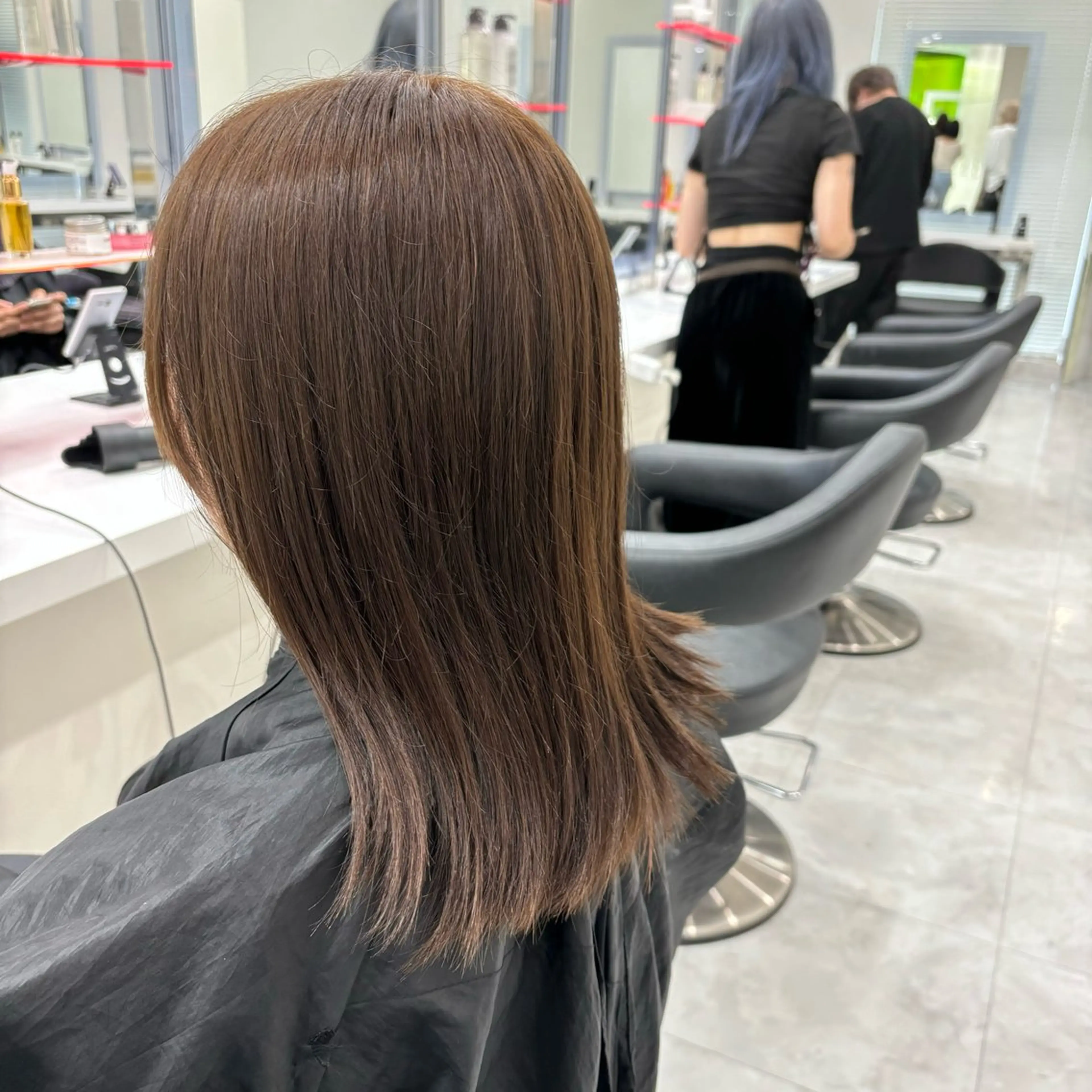 ミディアム アッシュ カット ヘアカラー トリートメント ヘッドスパ ヘアセット 大人っぽ上品🤍韓国 レイヤー🤍ふうがのヘアスタイル