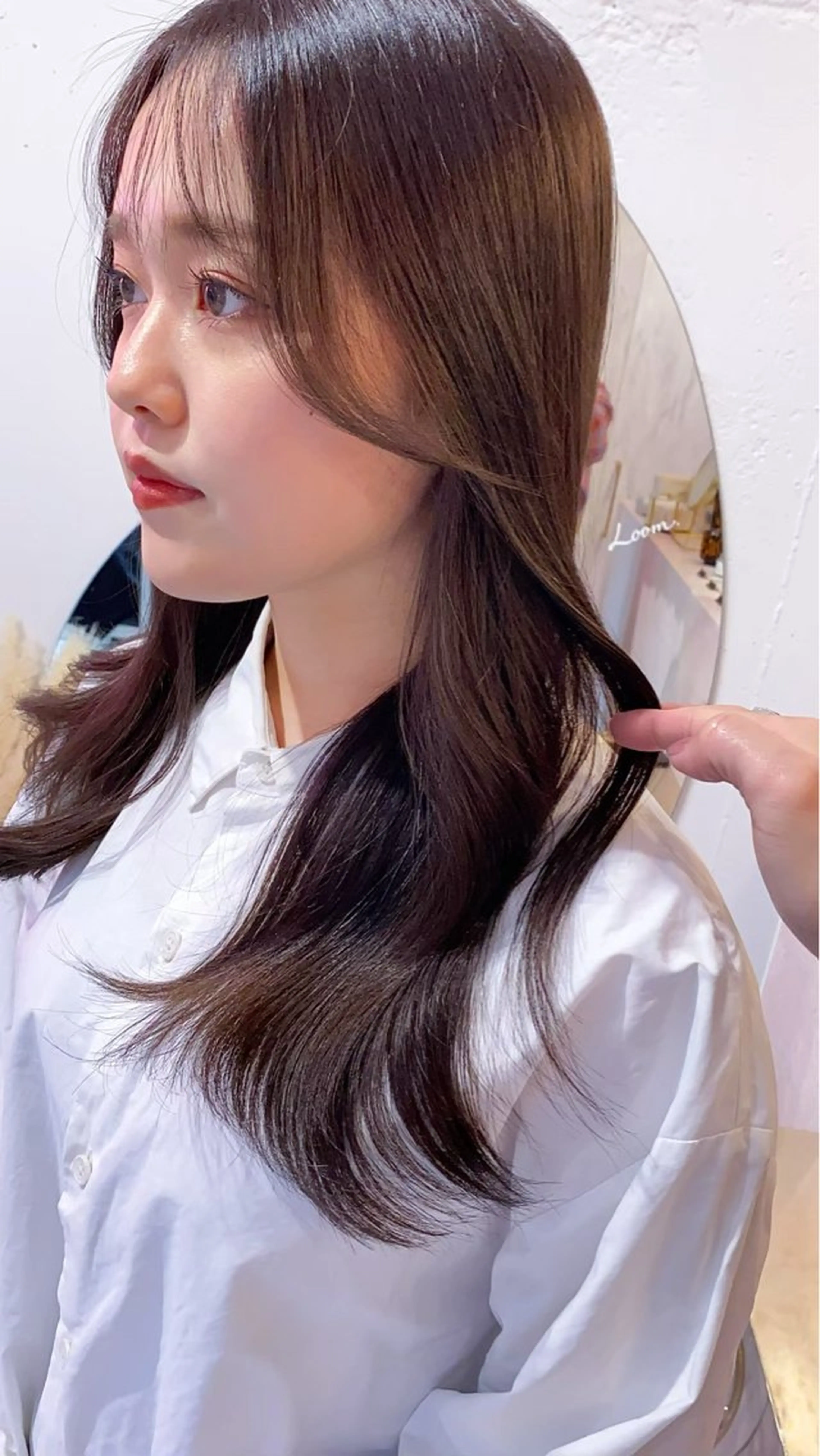 ミディアム 顔まわりレイヤー 顔周りカット 韓国風ヘア レイヤーカット 新宿/韓国レイヤー/ 顔周りカット松本美晴のヘアスタイル