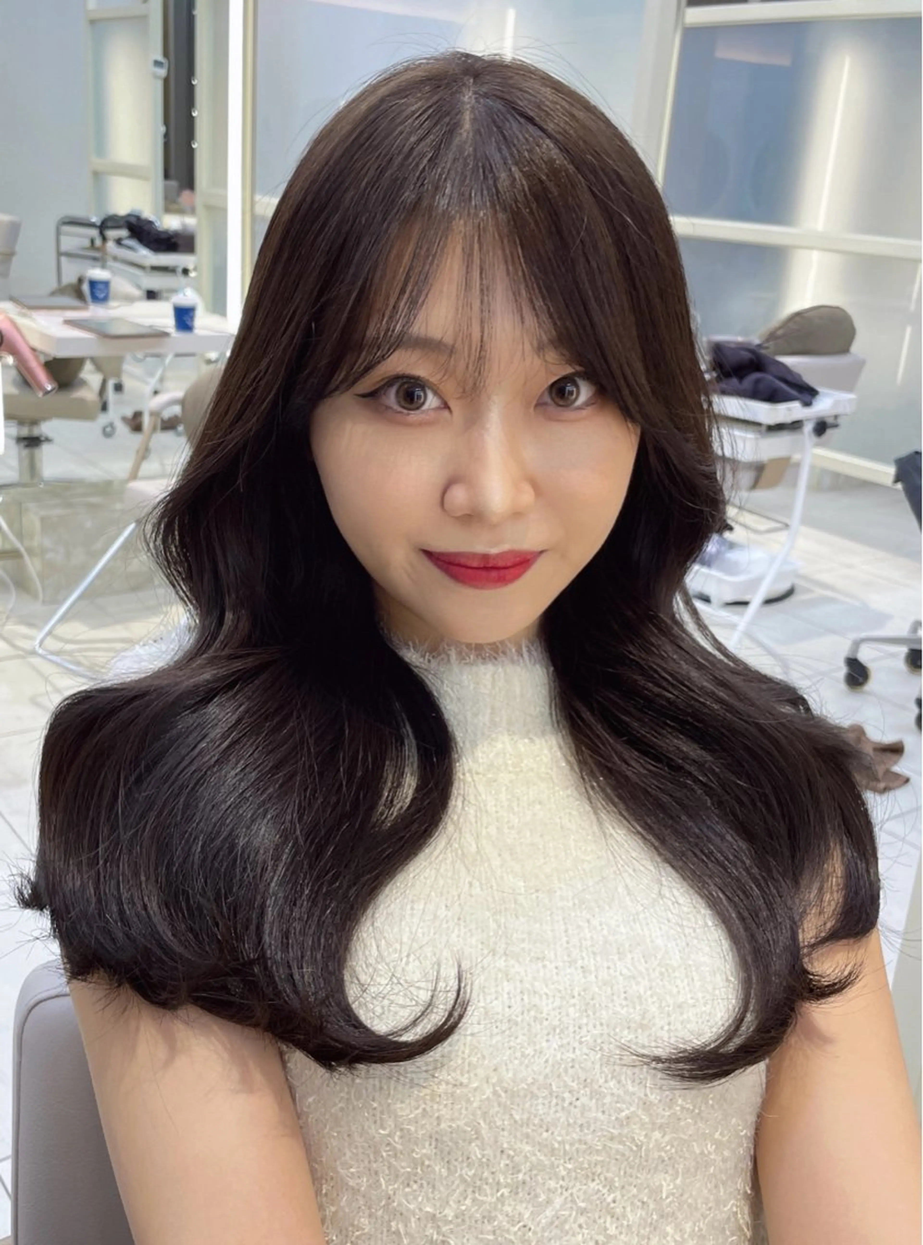 セミロング カット ヘアカラー トリートメント 顔周り特化/ 韓国ヘア/TAKUのヘアスタイル