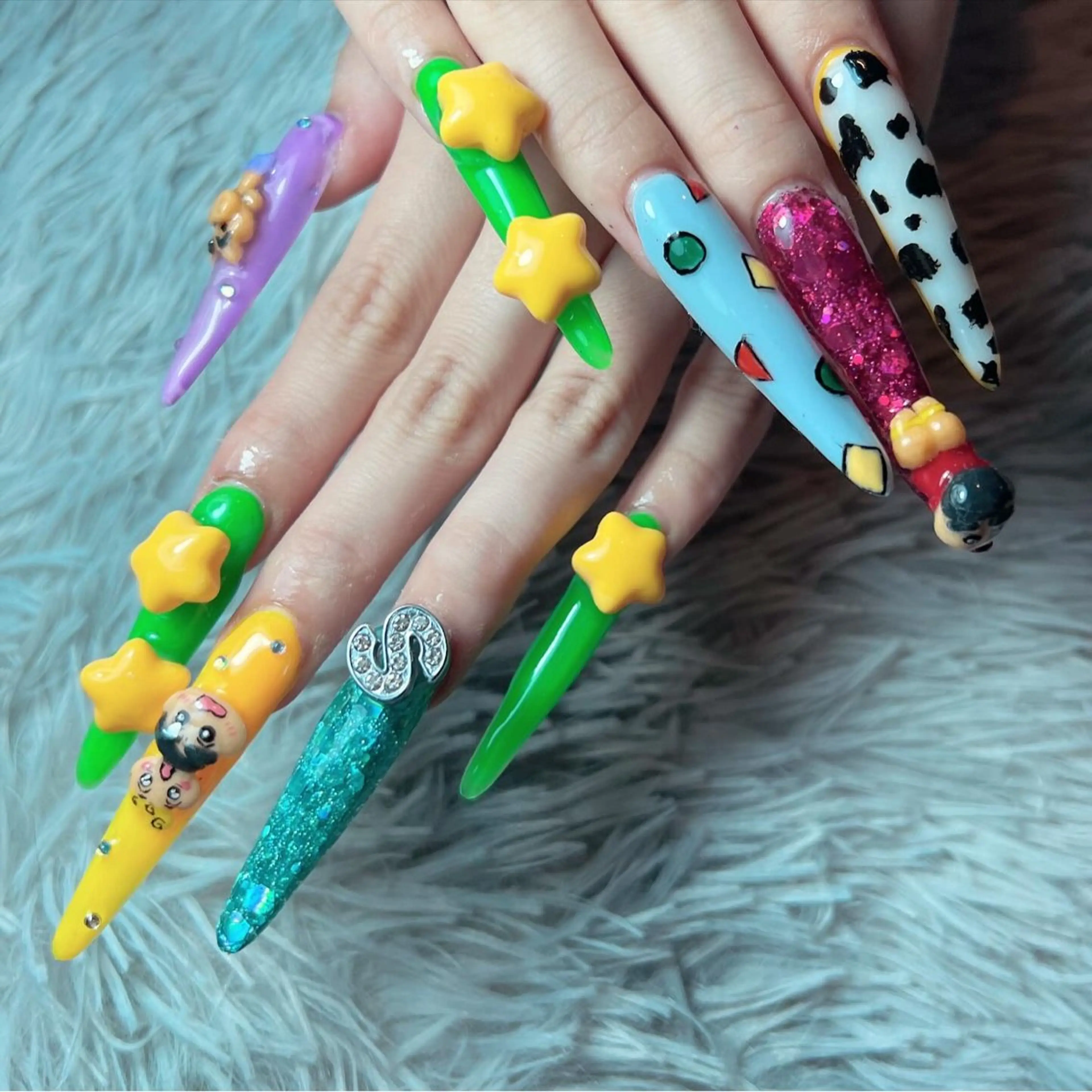 ネイル アートネイル ロングネイル スーパーロングネイル ハンドネイル シェヌネイル JURAのネイルデザイン