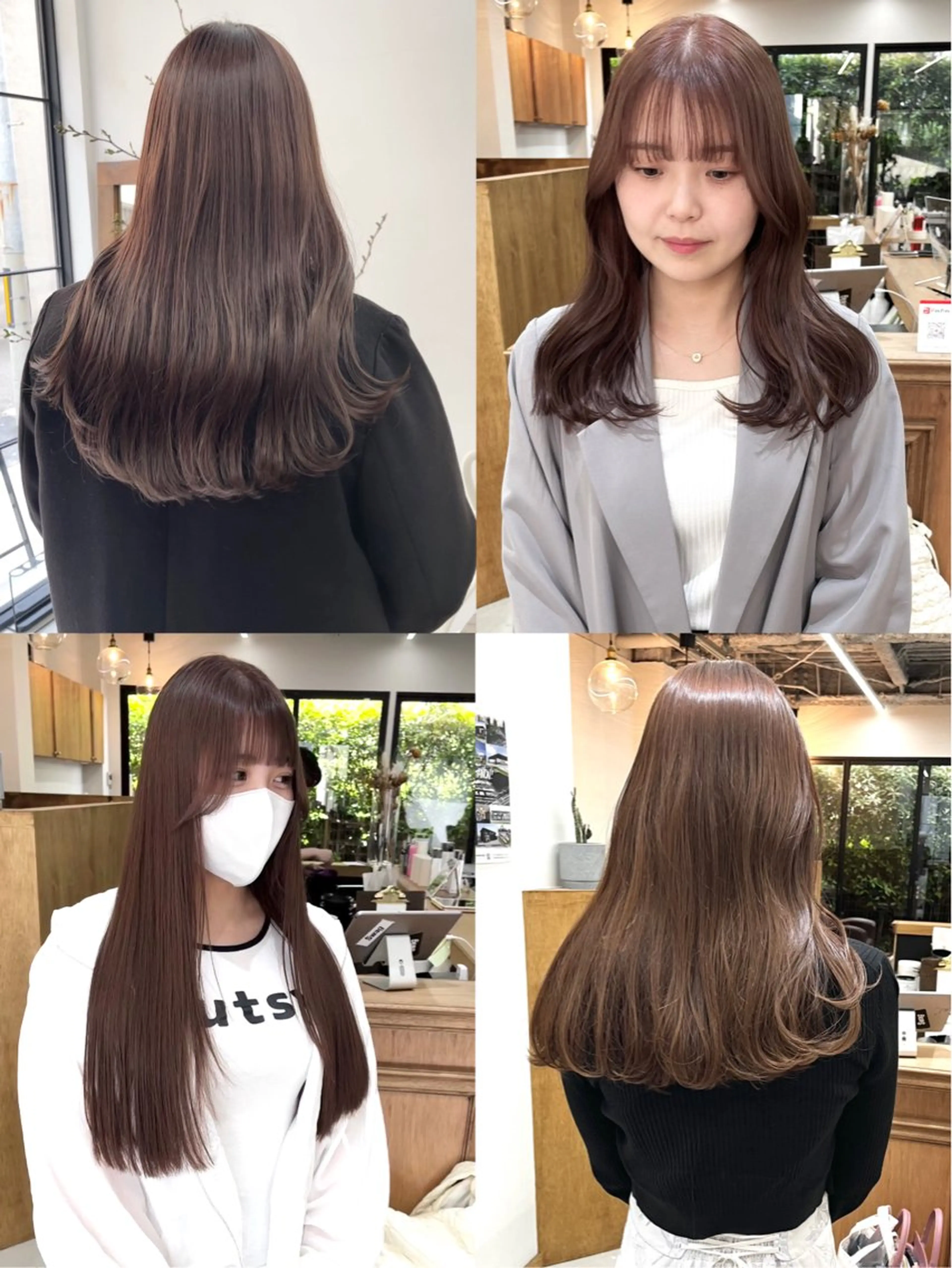 セミロング カラー ヘアアレンジ ブリーチ グレージュ ラベンダーカラー ブリーチなしカラー ena/ブリーチなし 暖色・ベージュ🎀のヘアスタイル