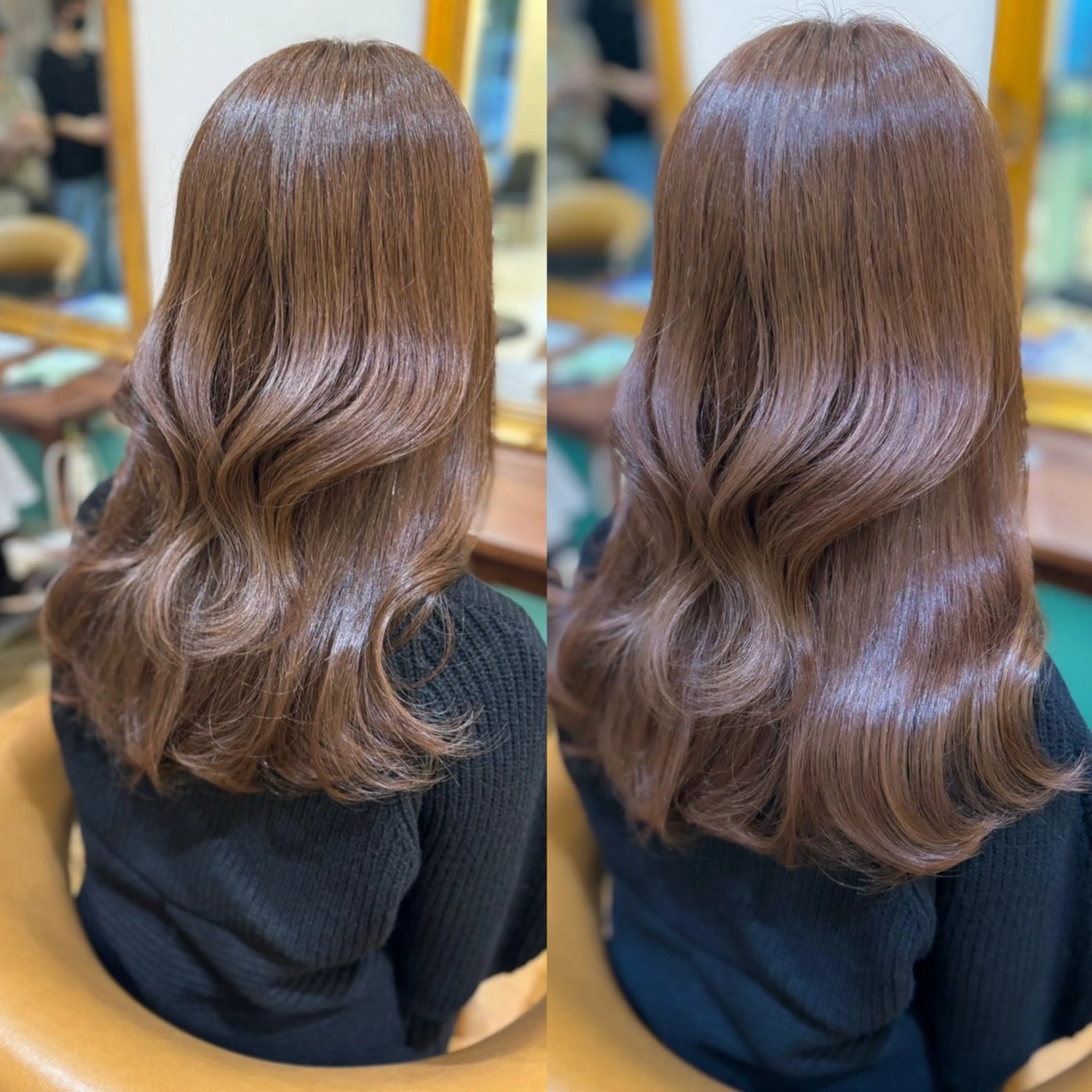 ミディアム カット ヘアカラー ‎🤍くびれヘア 🖤菊池 瑛士のヘアスタイル