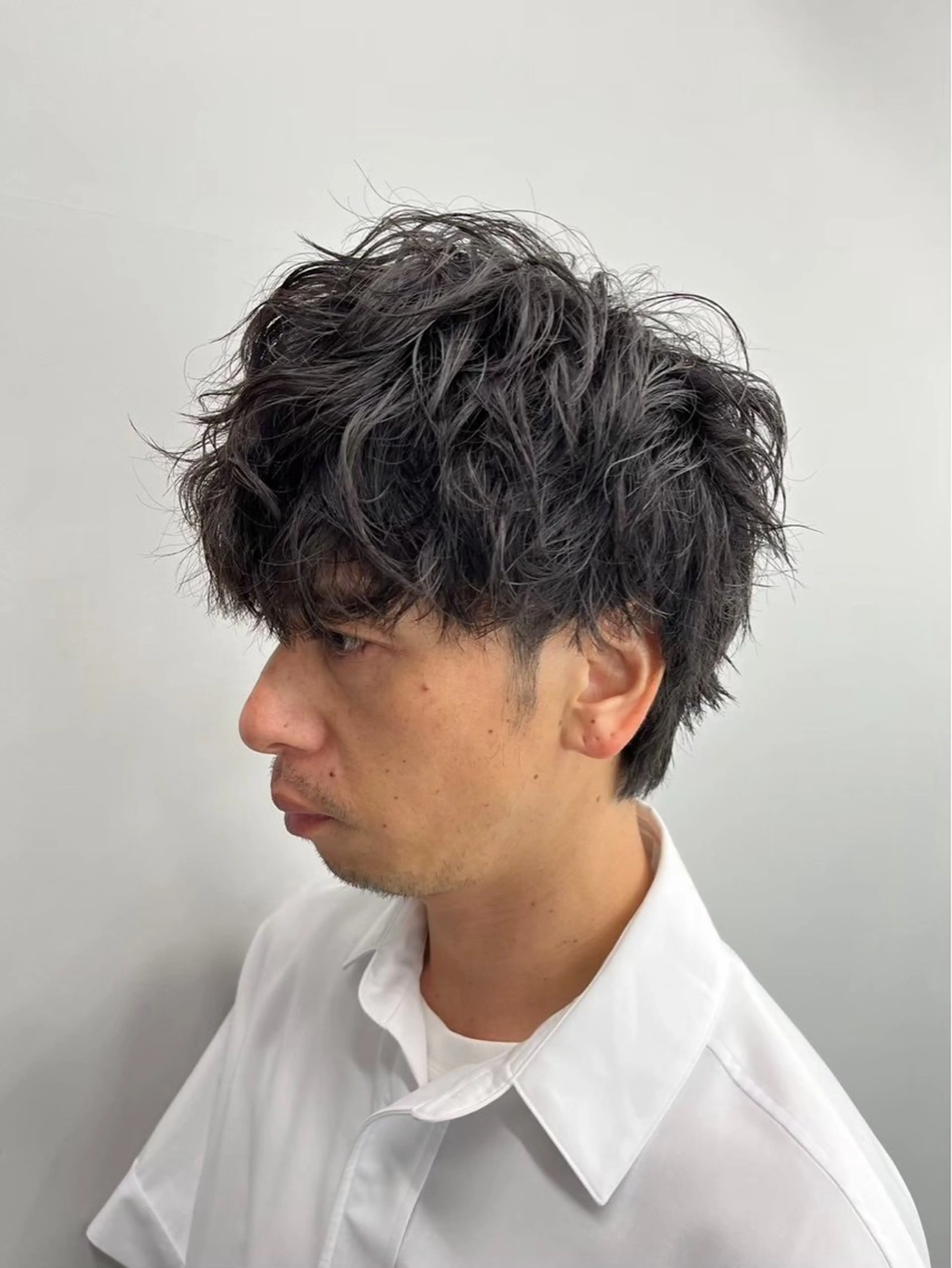 ショート パーマ メンズ カット パーマ ニュアンスパーマ/ ウルフ/ときなのヘアスタイル