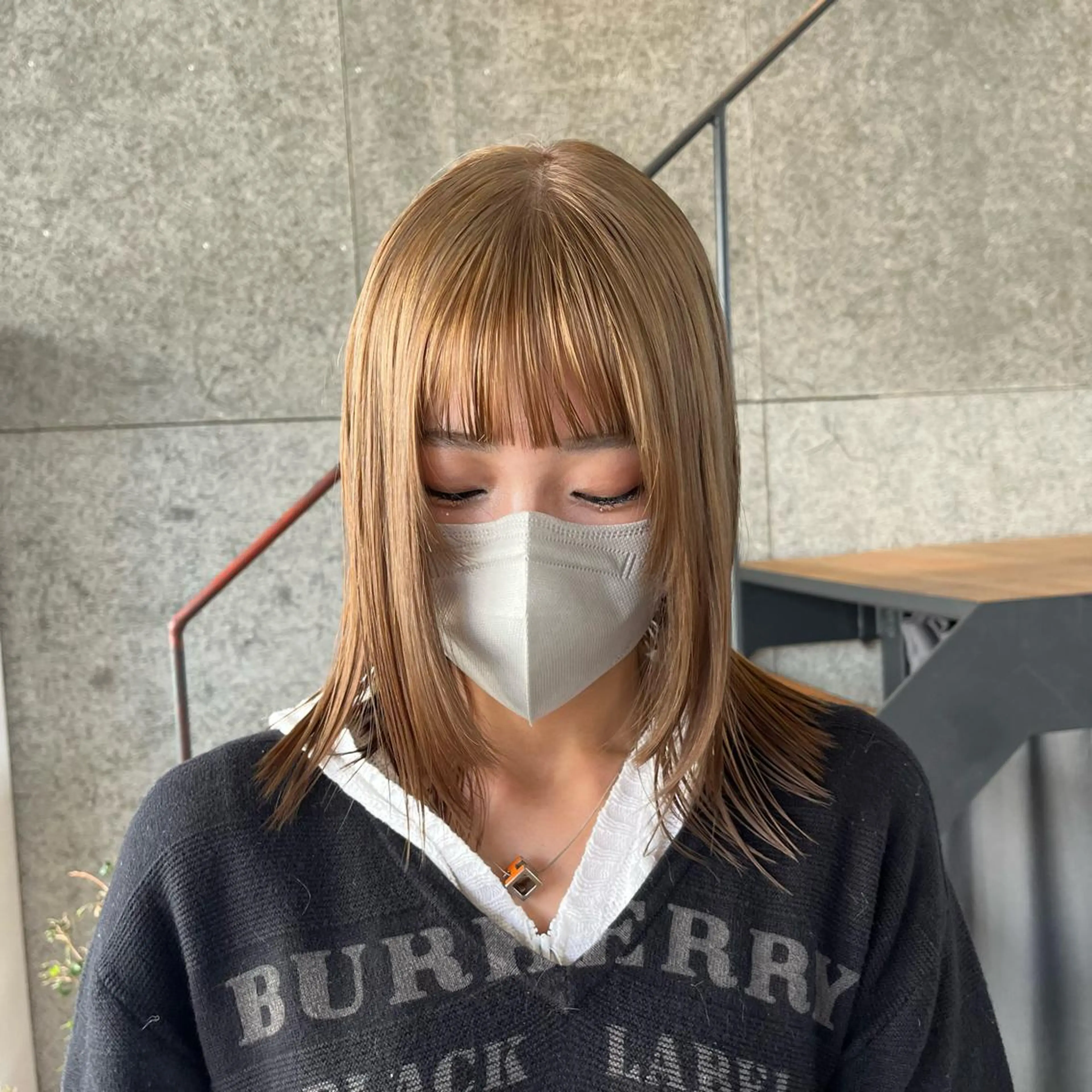 ミディアム カラー ヘアカラー トリートメント GO TODAY SHAiRE SALON 原宿本店所属・ブリーチ/レイヤー ハッシュカット/河内のヘアスタイル