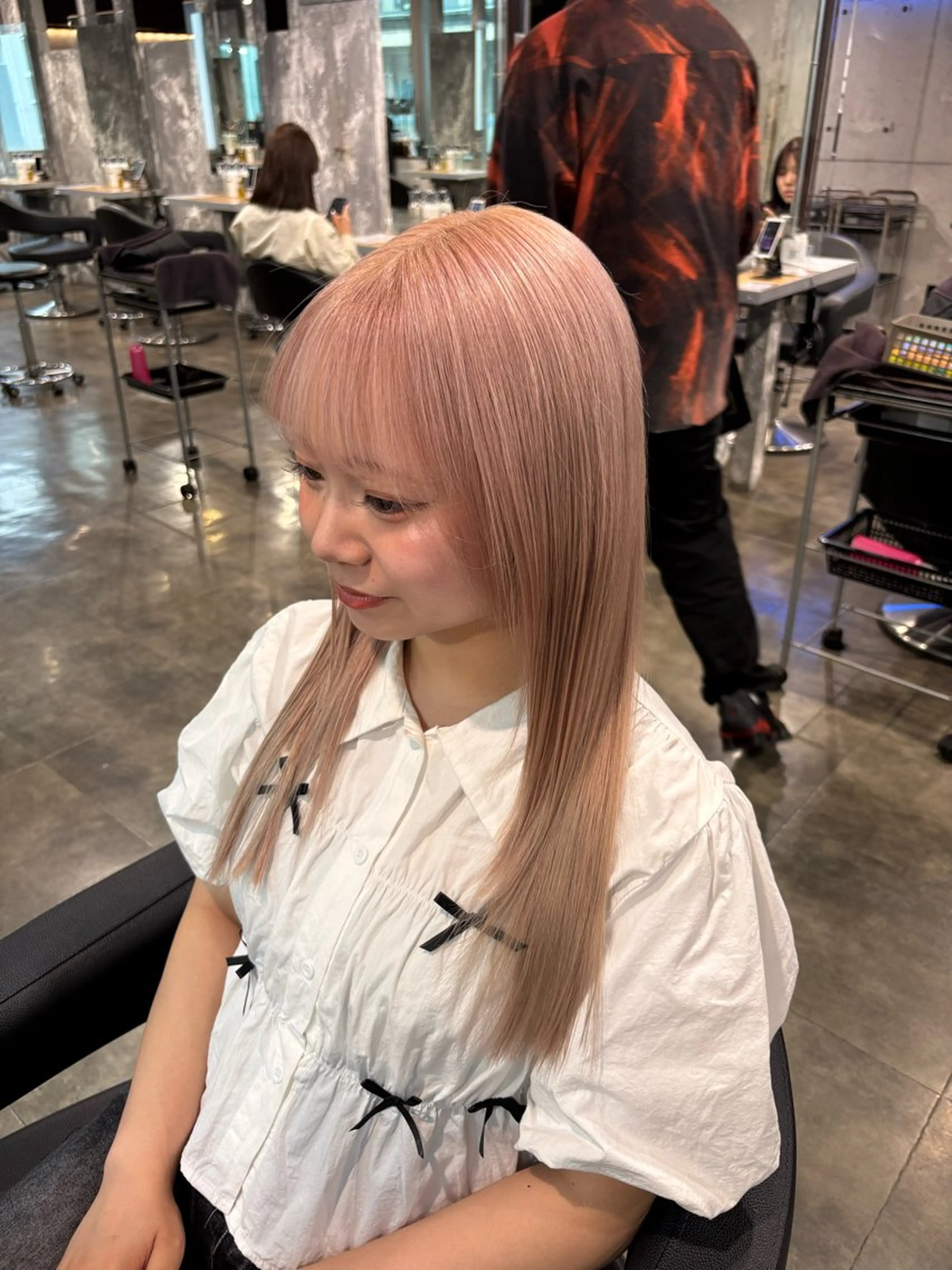 ロング カラー ヘアカラー ハイトーンブロンド 横浜💞ミオのヘアスタイル