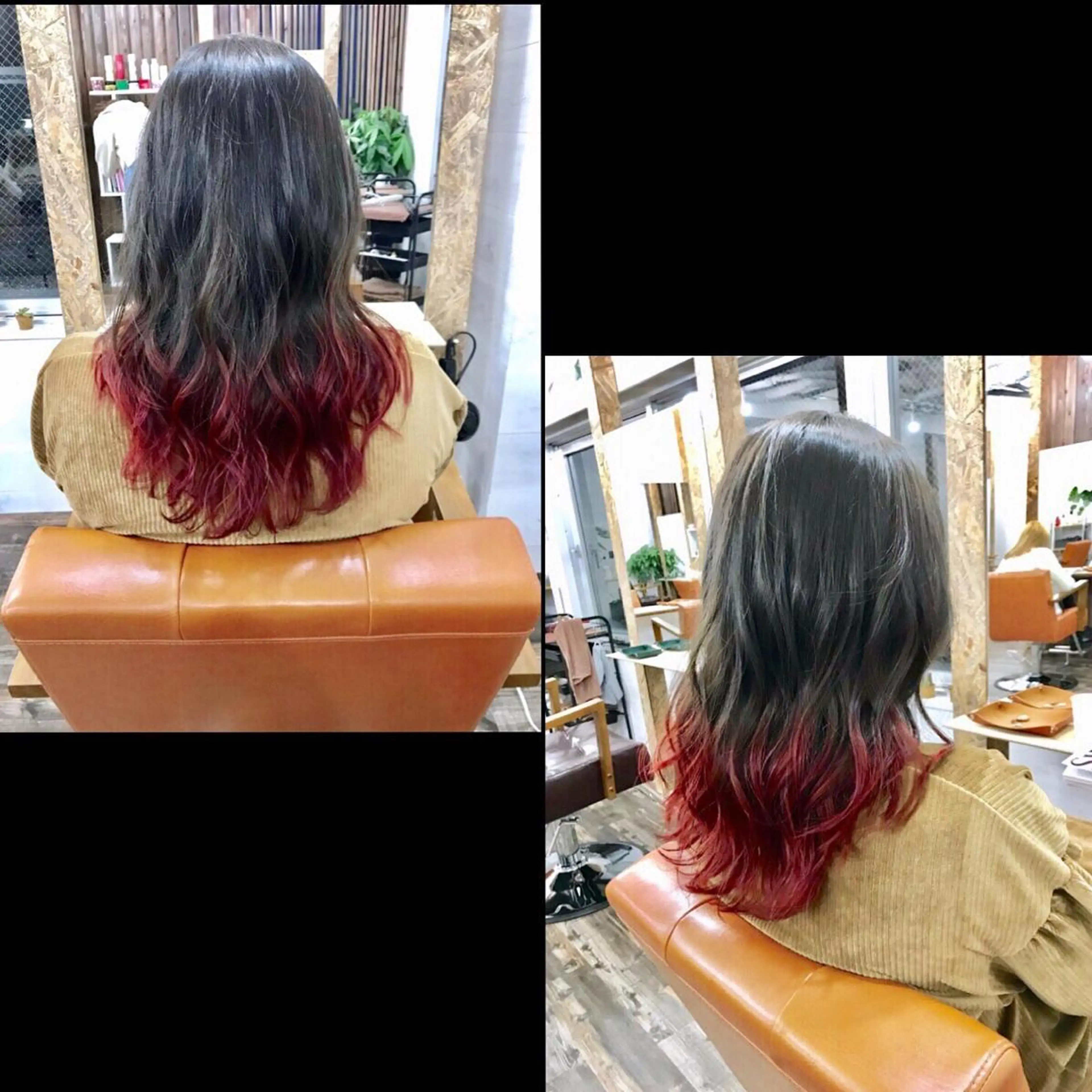 セミロング カラー ✯カラー&編み込み エクステ✯池田智博✯のヘアスタイル