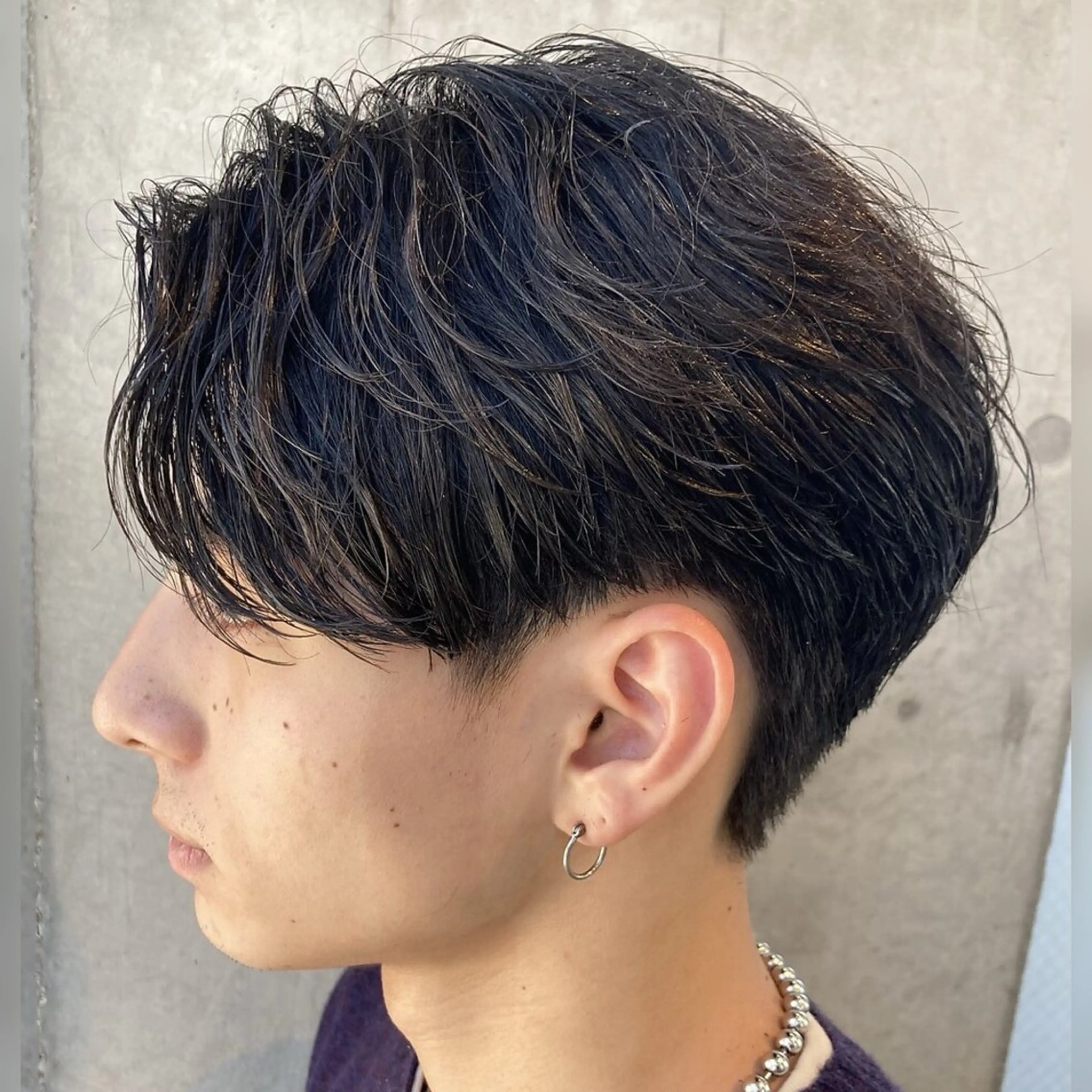 ショート パーマ メンズ ニュアンスパーマ カット パーマ 楽斗/メンズパーマ /シャドウパーマのヘアスタイル