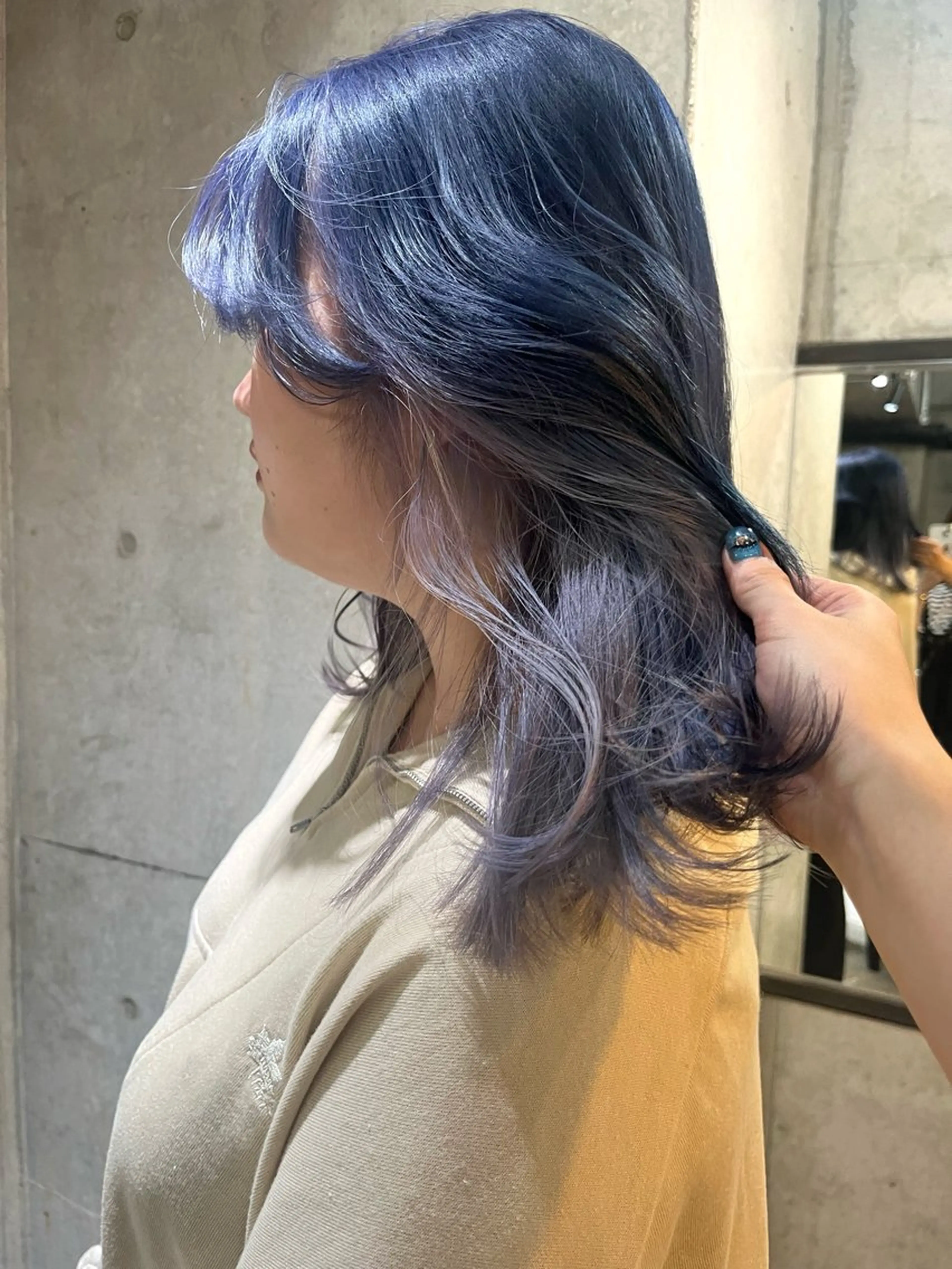 ミディアム カラー ヘアカラー トリートメント 南堀江/顔まわりレイ ヤー/YUKA⭐️のヘアスタイル