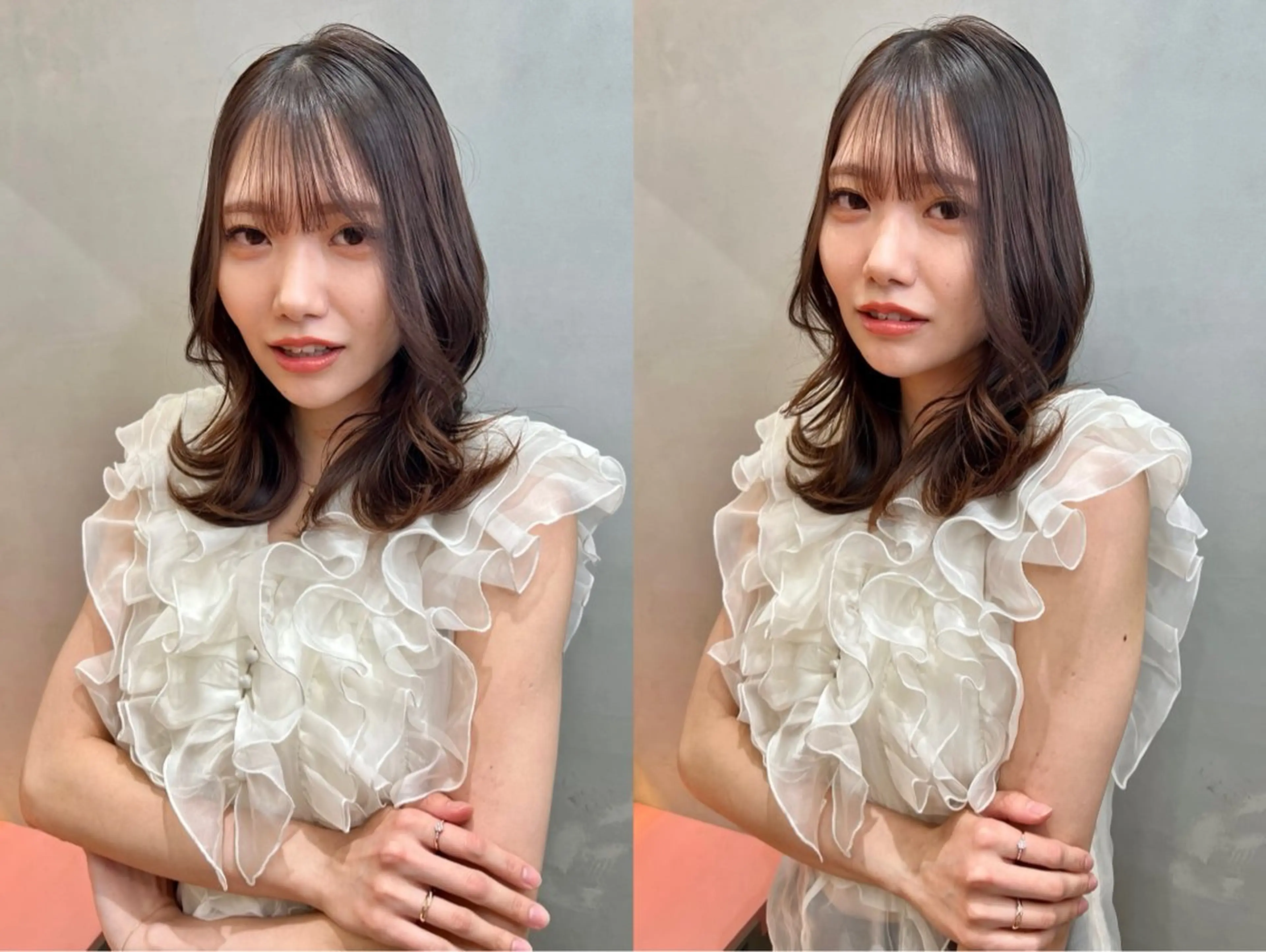 ミディアム カット ヘアカラー 縮毛矯正 ‎🤍くびれヘア 🖤菊池 瑛士のヘアスタイル