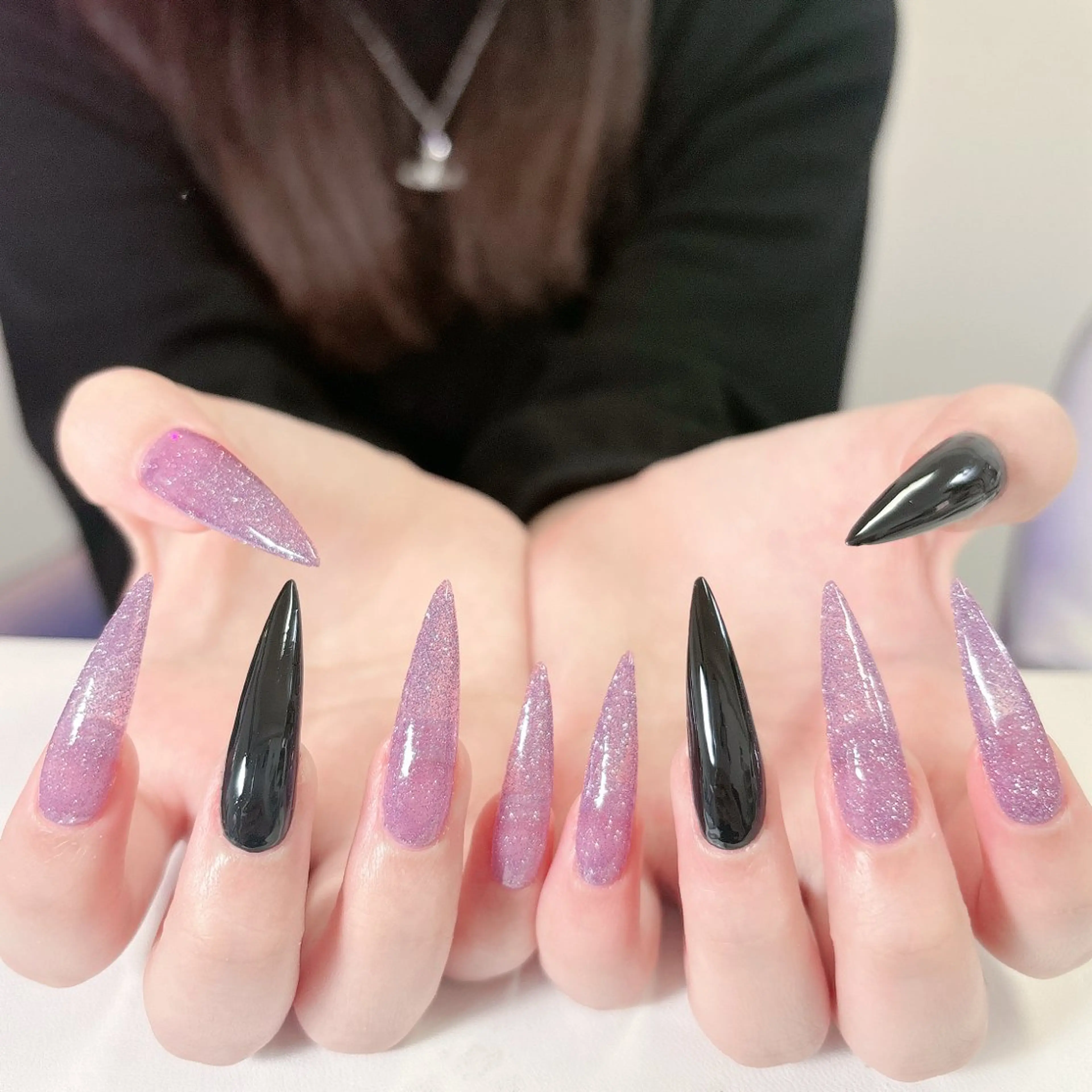 ネイル 成人式 ジェルネイル ロングネイル マグネットネイル ミディアムネイル ハンドネイル Momoa nail salon所属・MoMoA Nail ネイル長さ出し専門店のネイルデザイン
