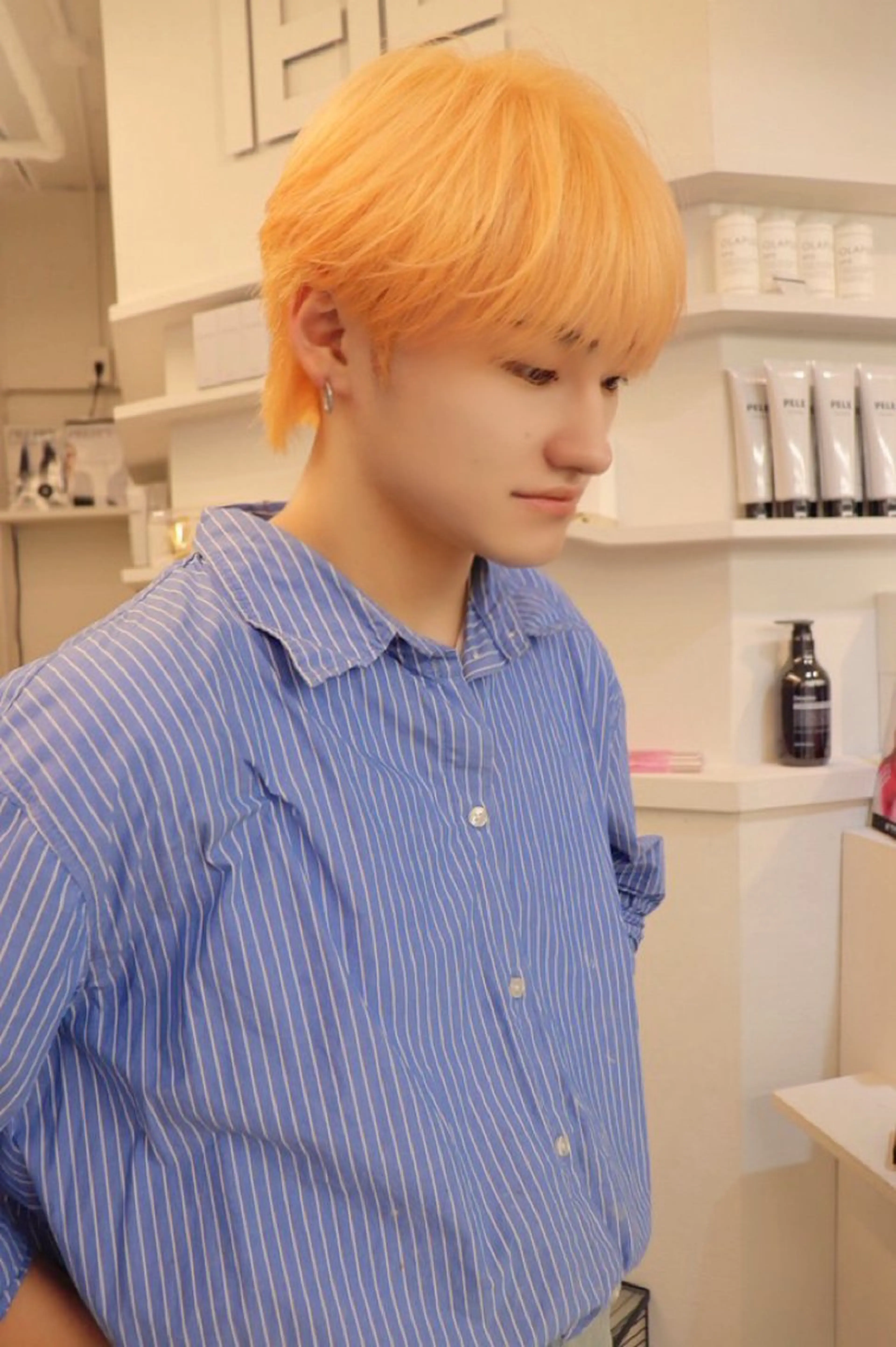 カラー メンズ 韓国/ワンホン/新宿 レイヤーリョウヤのヘアスタイル