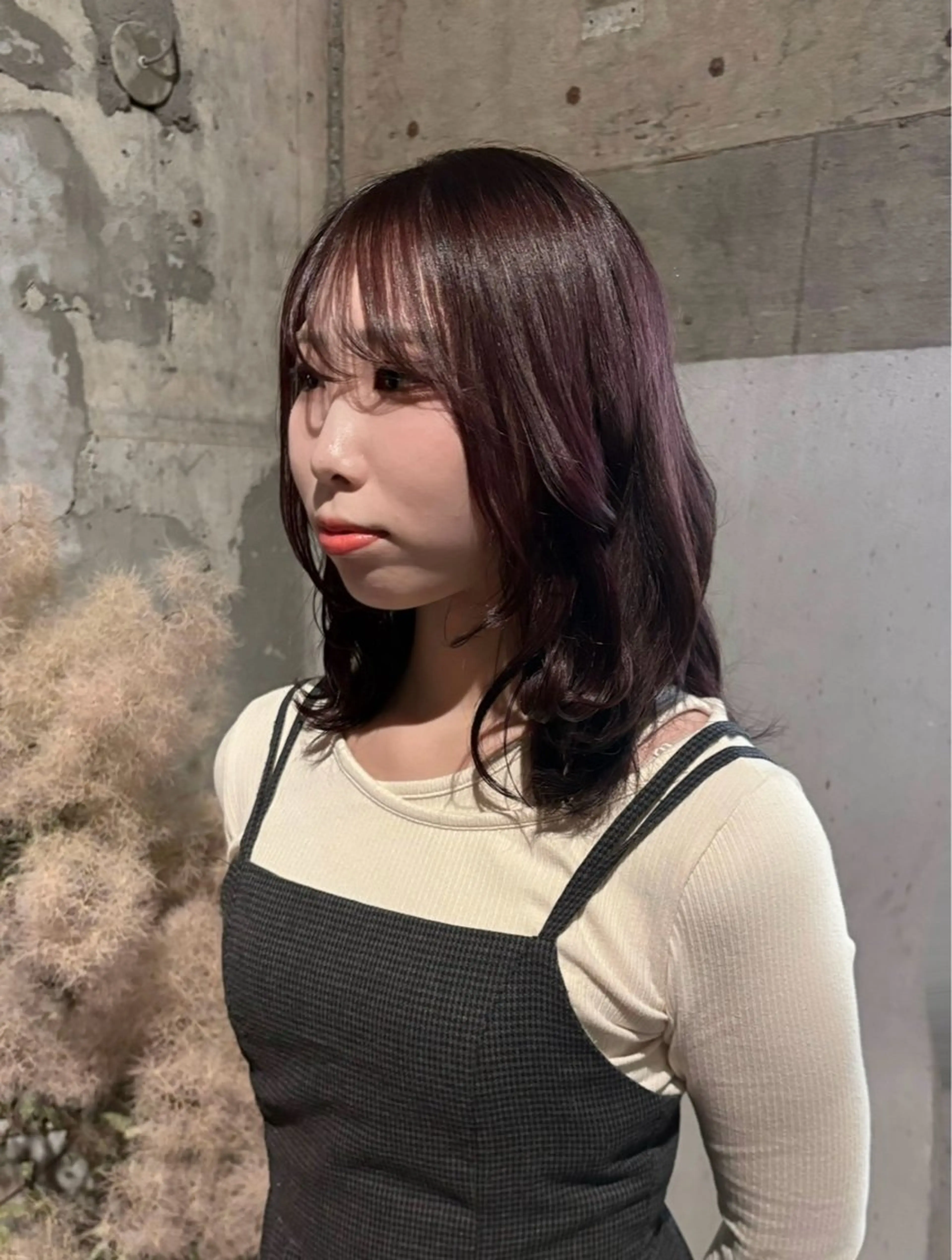 セミロング カラー ブラウンカラー ピンクカラー ヘアカラー 【sica】 チナのヘアスタイル