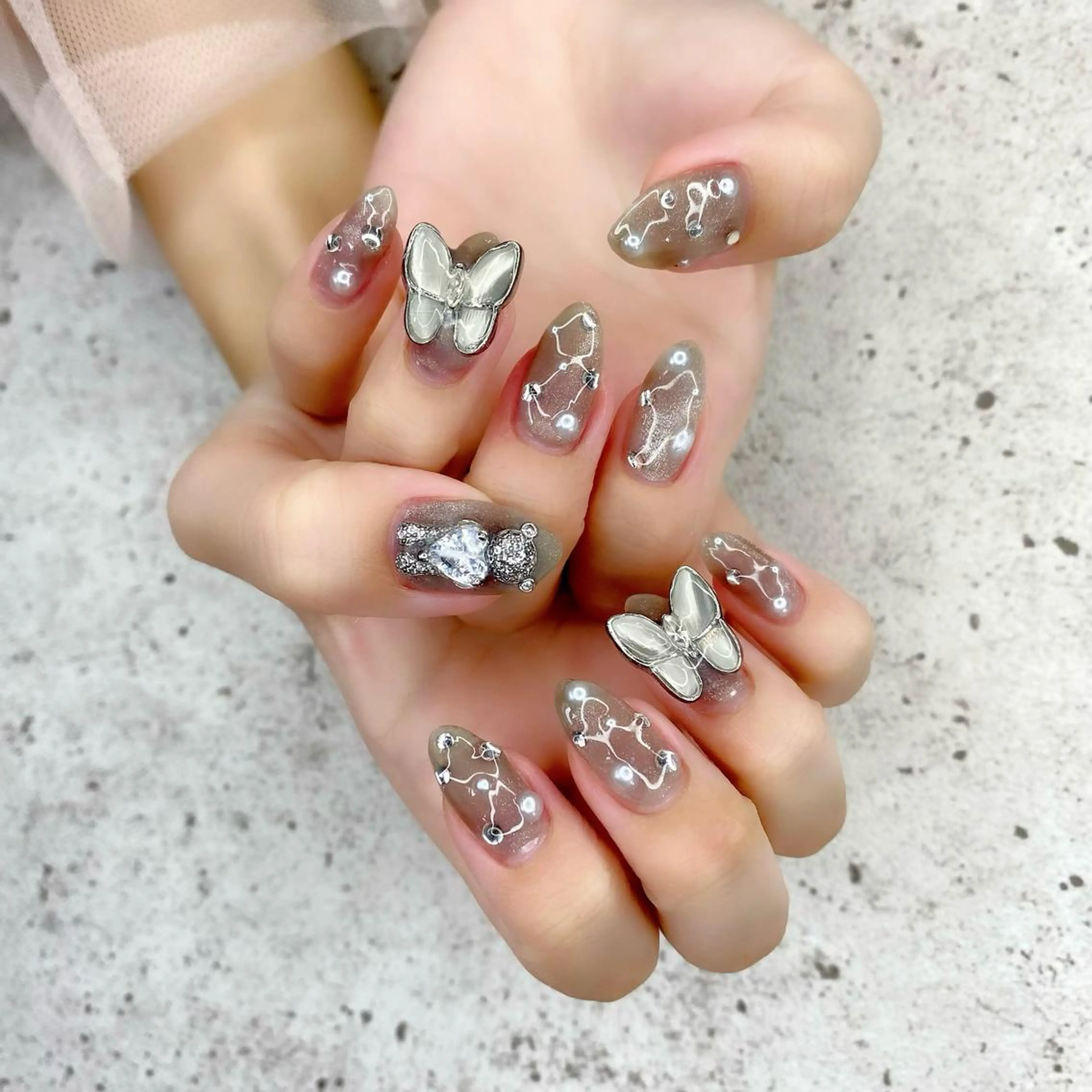 セミロング カラー パーマ ヘアアレンジ メンズ キッズ ネイル マツエク・マツパ マグネットネイル Salon Ｋのネイルデザイン