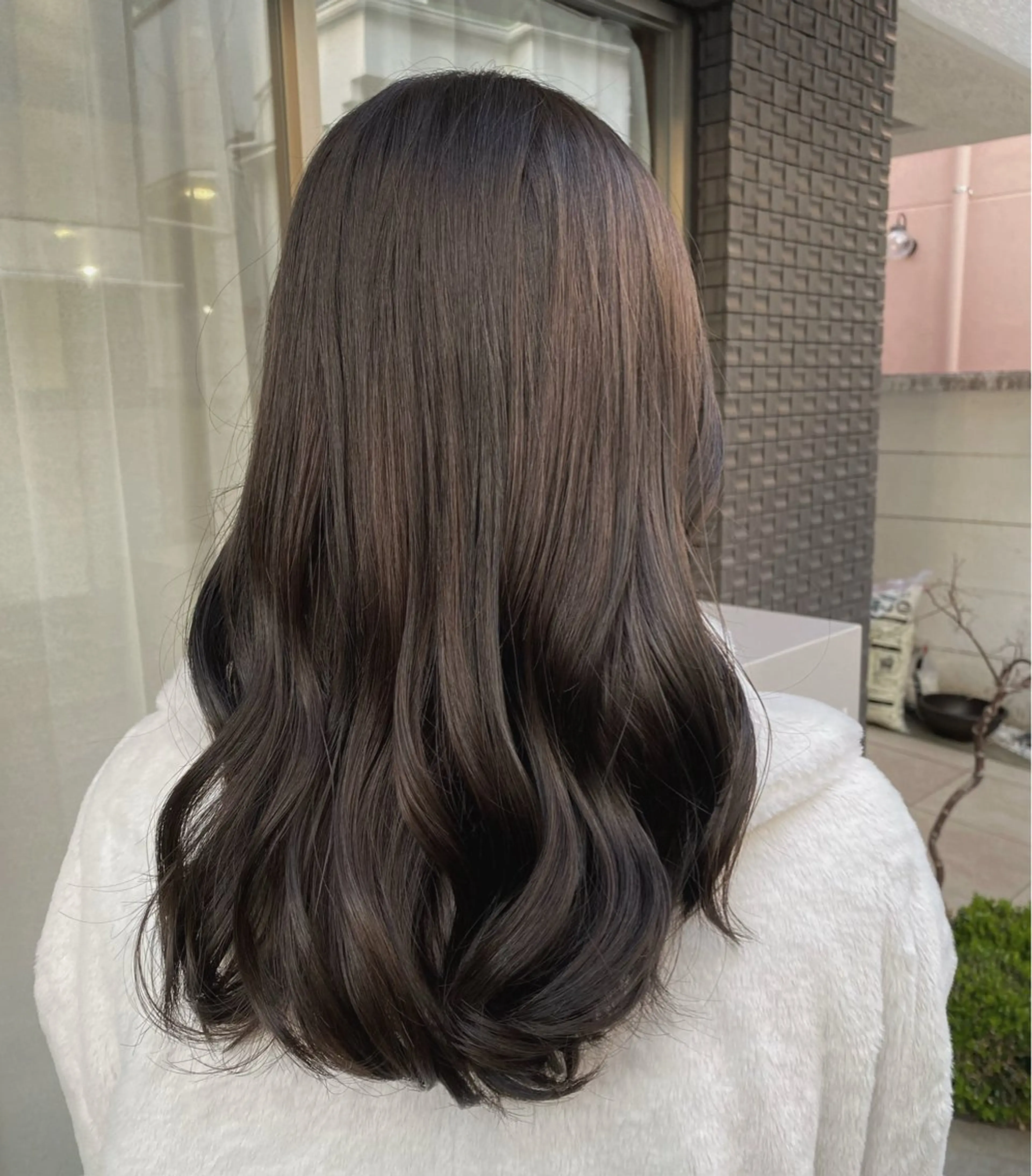 セミロング カラー グレージュ オリーブグレージュ オリーブグレー カット ヘアカラー ヘッドスパ グレージュ/透明感/ 韓国ヘア/RISAのヘアスタイル