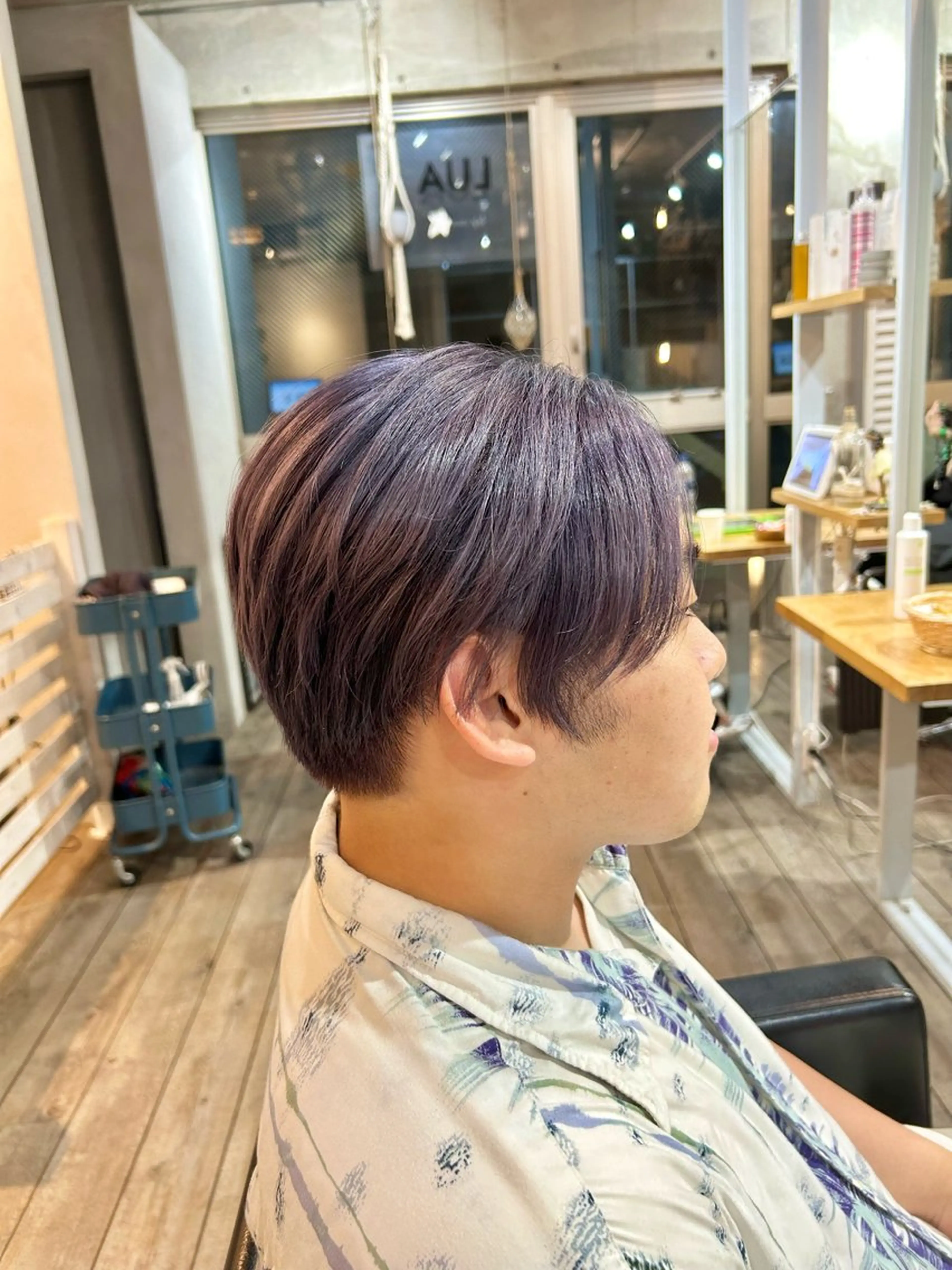 ミディアム カラー メンズ ラベンダーカラー ラベンダーグレー カット ヘアカラー aivee所属・【メンズ特化】 🧊Sunao🧊のヘアスタイル