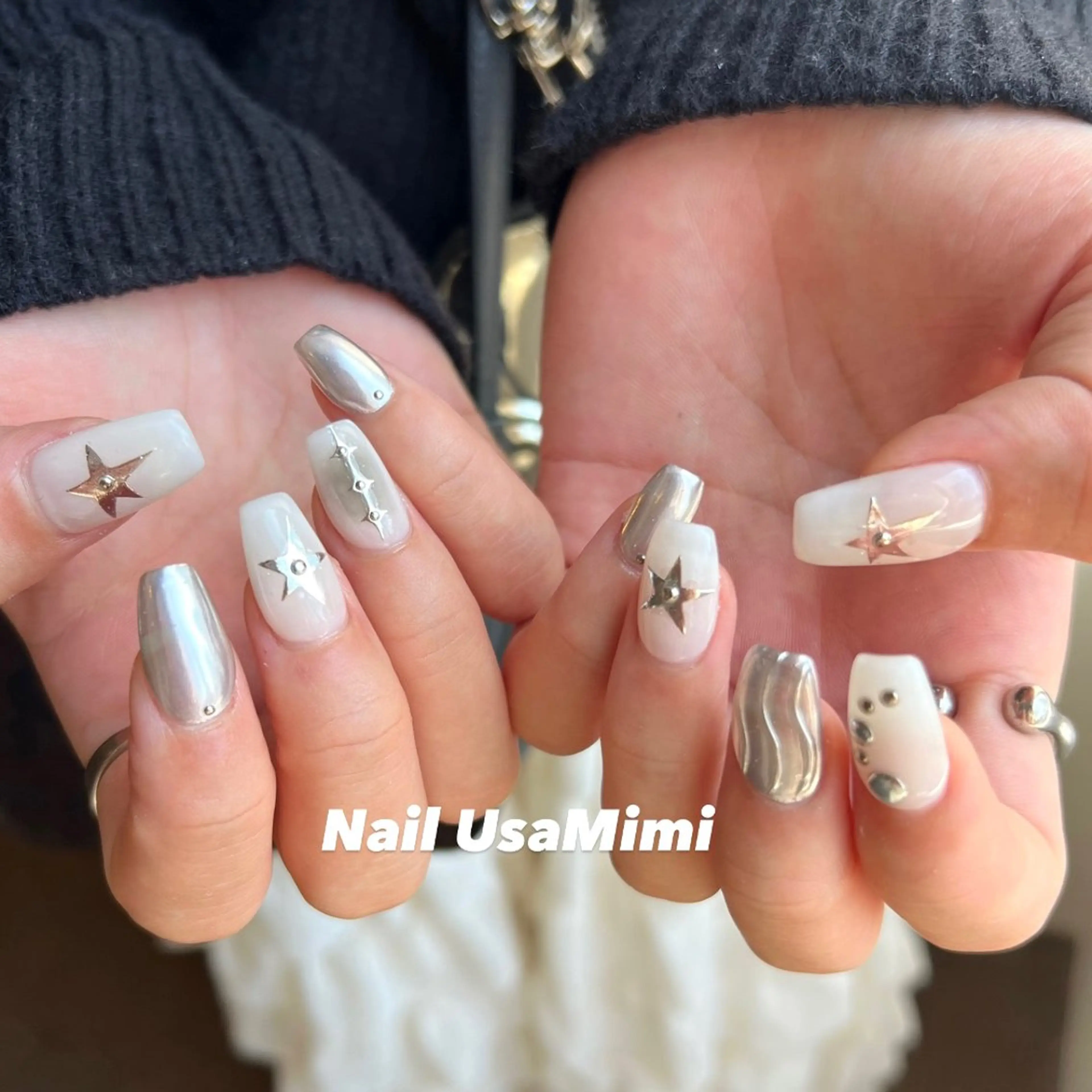 ネイル ジェルネイル マグネットネイル 持ち込み ワンカラーネイル パラジェル 本町ネイルNail UsaMimiのネイルデザイン
