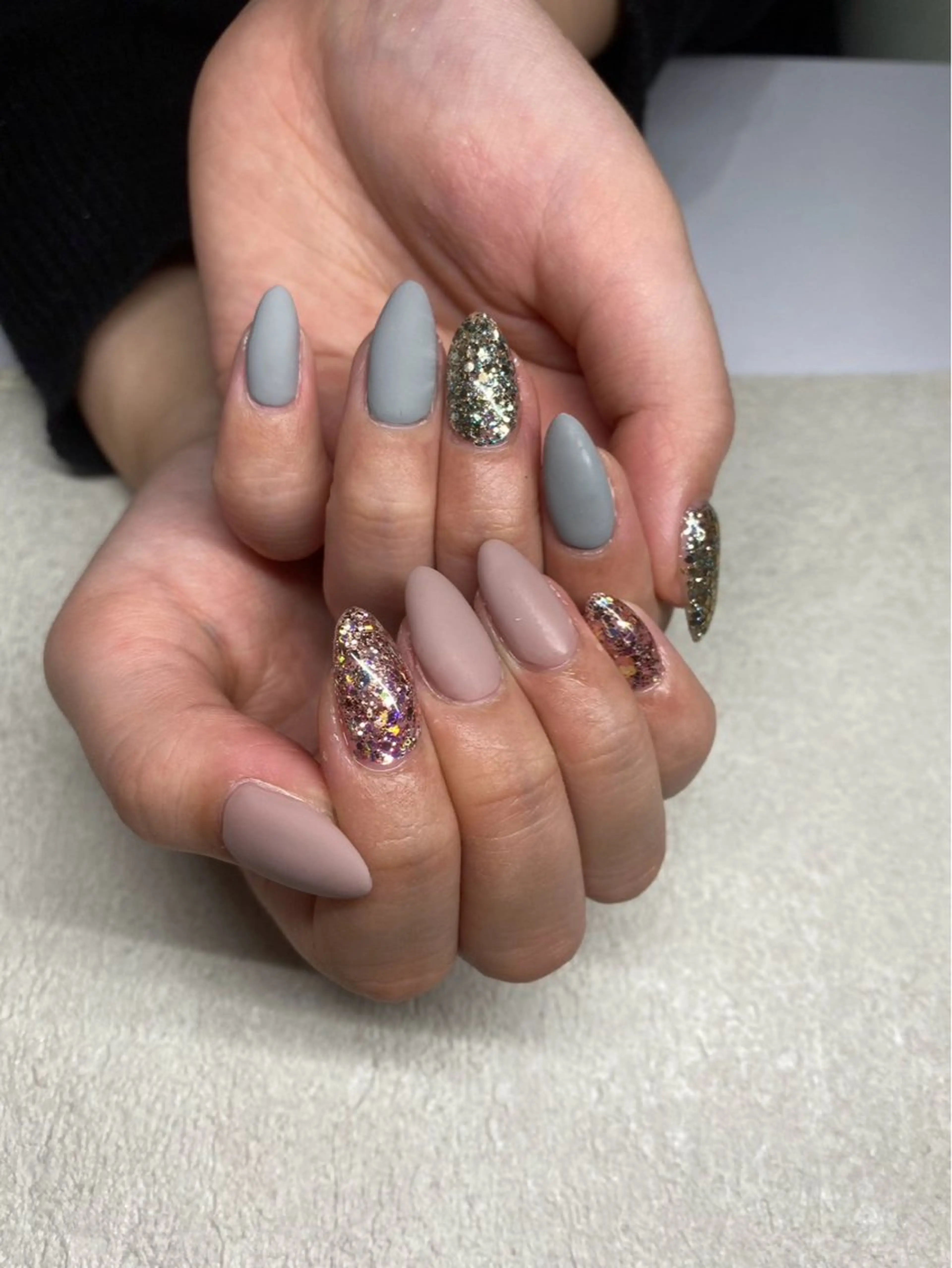 ネイル ラメ(グリッター) マットネイル ワンカラーネイル M's Beautysalon所属・M's 新小岩  Yunaのマツエク・マツパデザイン