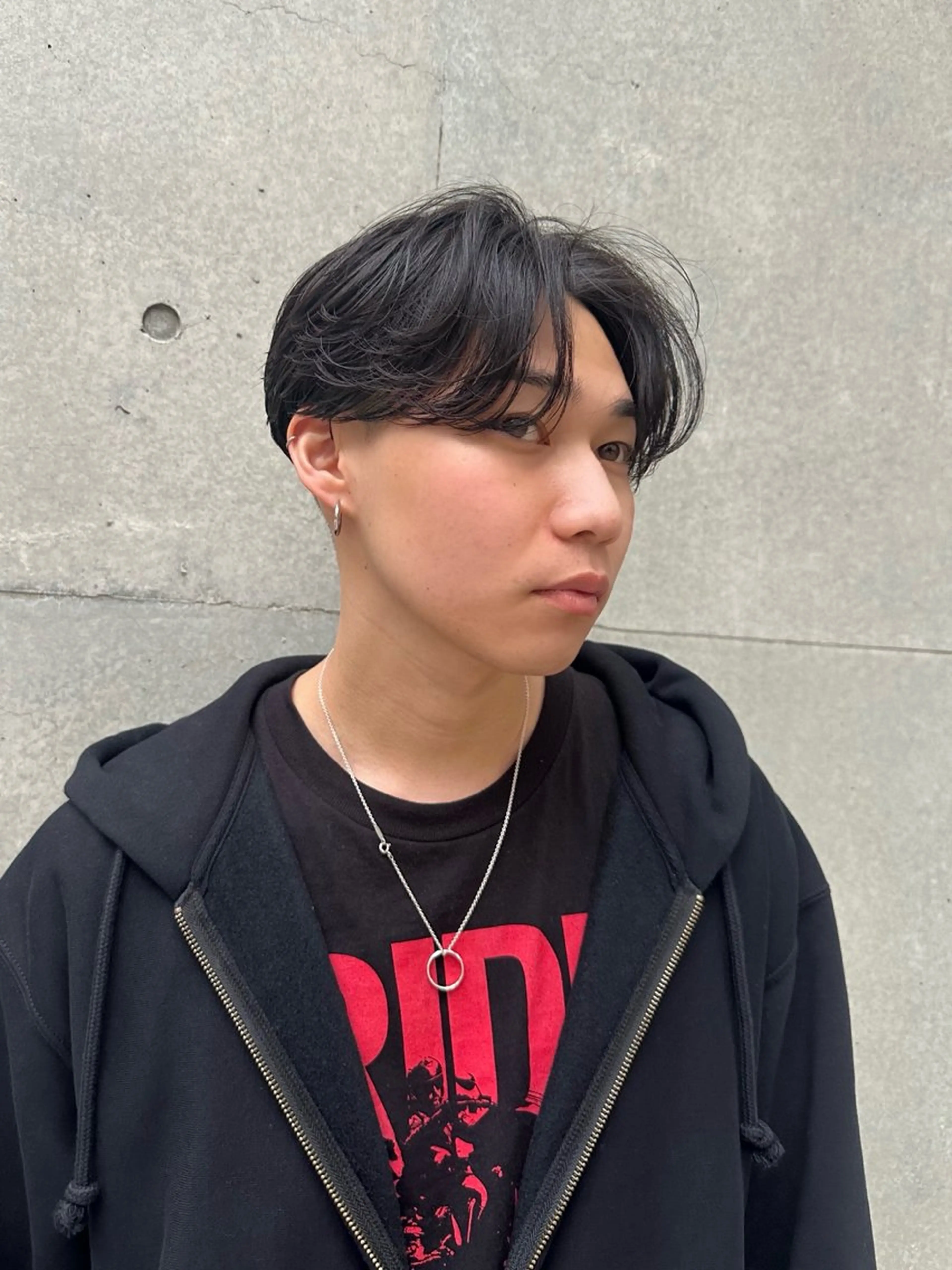 ミディアム パーマ メンズ センターパート 💈センターパート 特化💈山本雄太のヘアスタイル