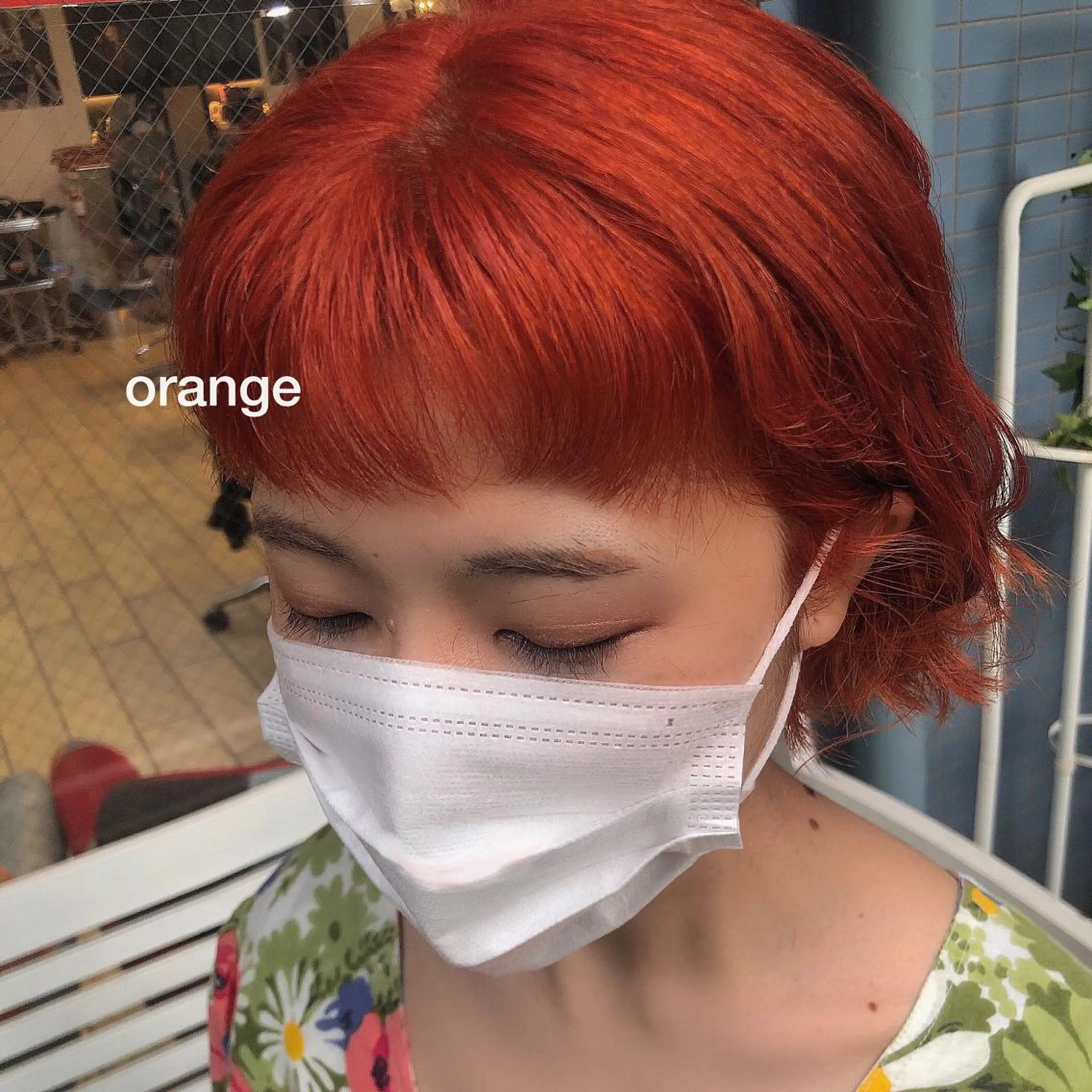 ショート カラー ボブ オン眉 透明感/レイヤー カット🎀マコのヘアスタイル