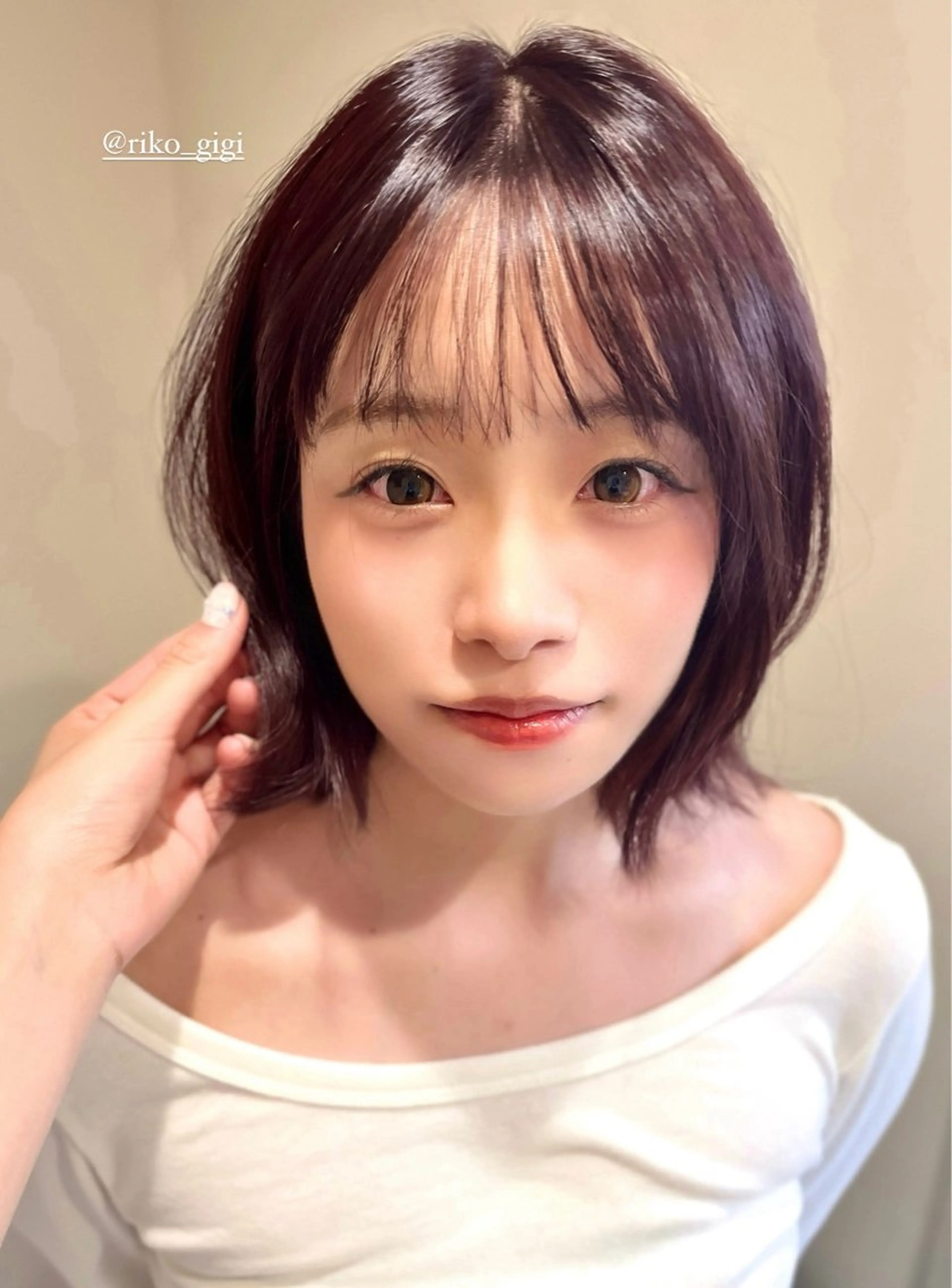 ショート カラー ヘアアレンジ Gigi 代々木所属・りこ 🐈‍⬛韓国艶カラーのヘアスタイル