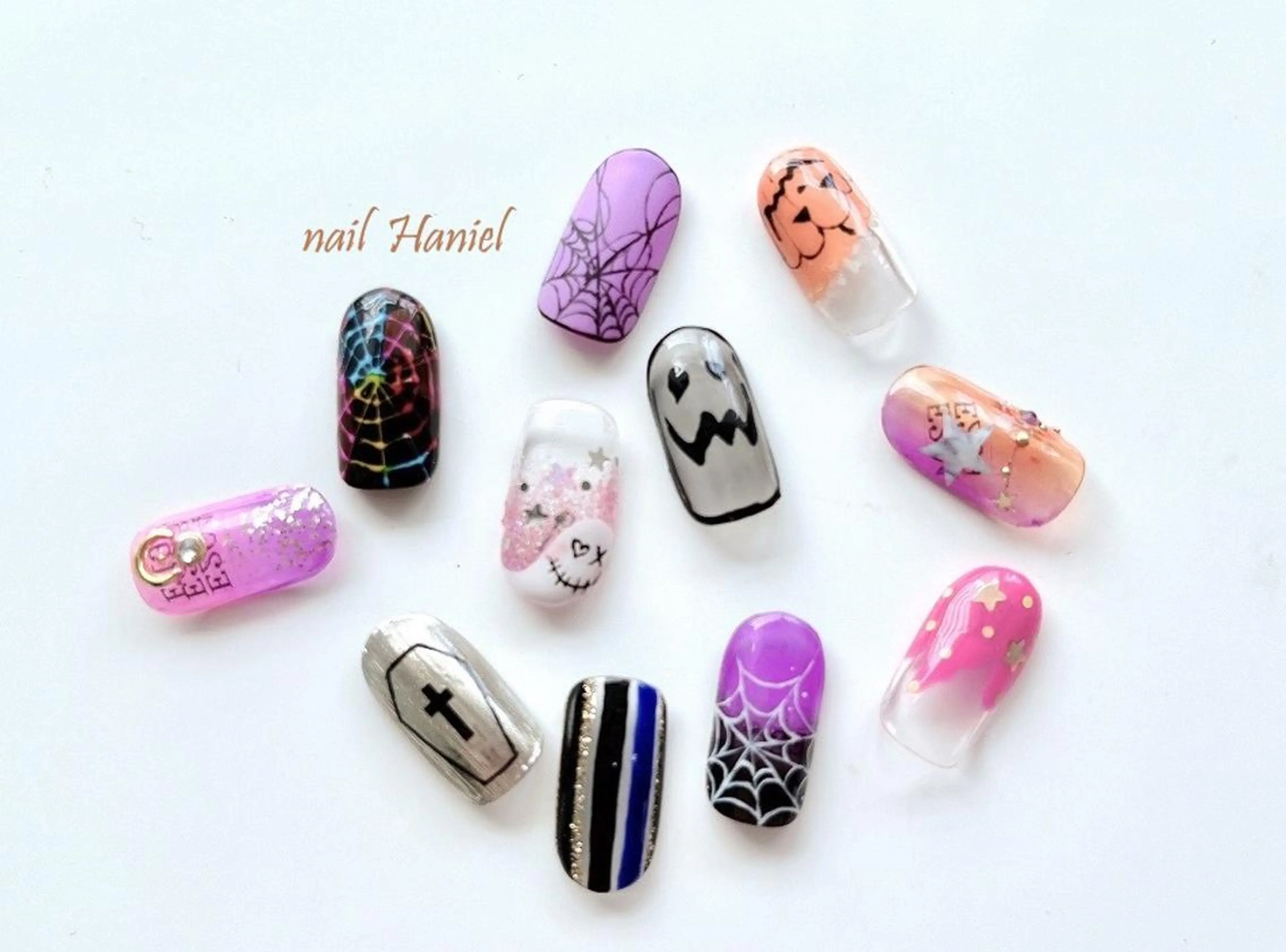 ネイル フットネイル ジェルネイル ハロウィン nail Haniel所属・半蔵門サロンハニエル 魅神 ちよのネイルデザイン