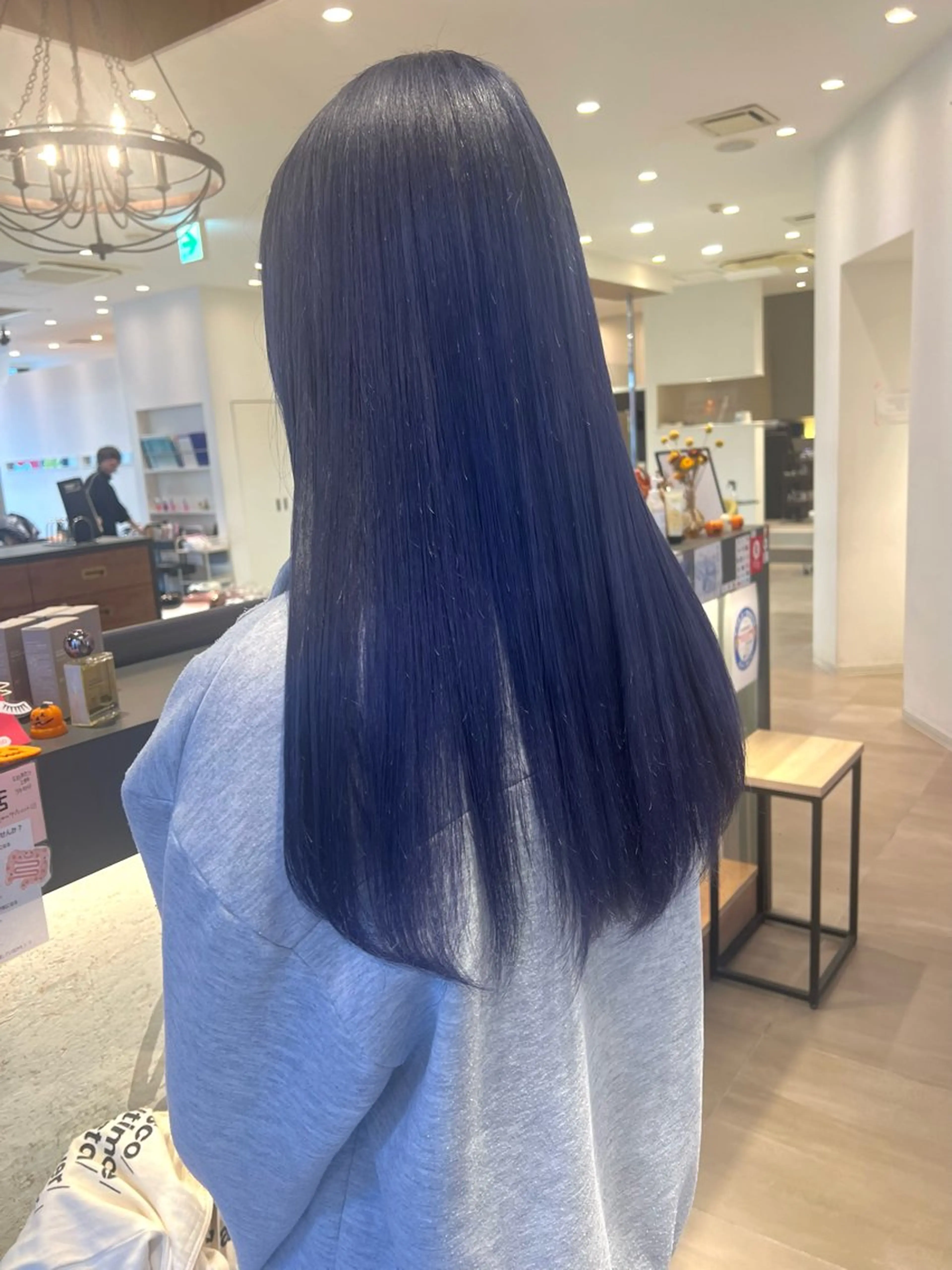 ロング カラー ブリーチ ブルーカラー ブルーラベンダー ラベンダーカラー シルバー ヘアカラー トリートメント 🎀🕊RION 🩰のヘアスタイル