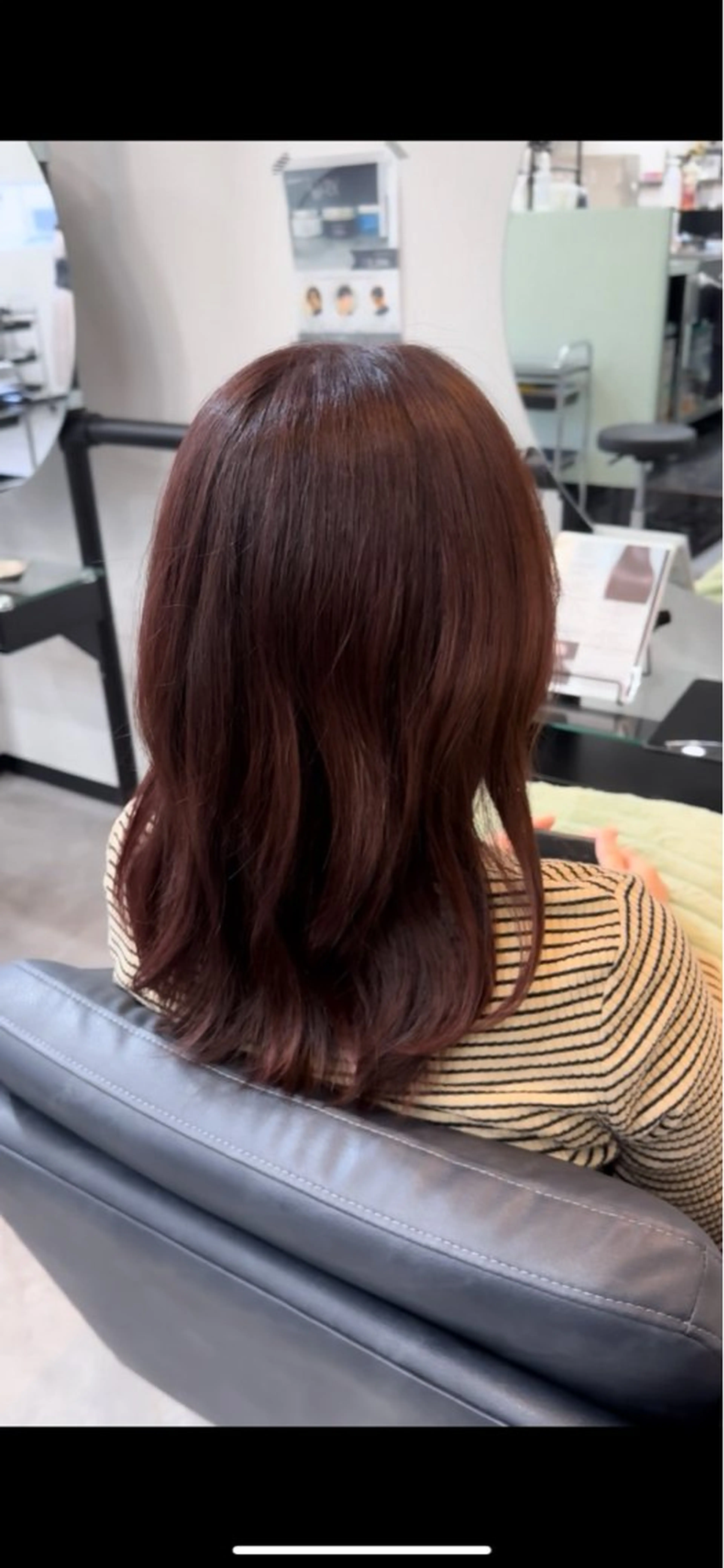 ミディアム カラー ブリーチ ブリーチなしカラー ピンクカラー レッドカラー 栗谷 竜希のヘアスタイル