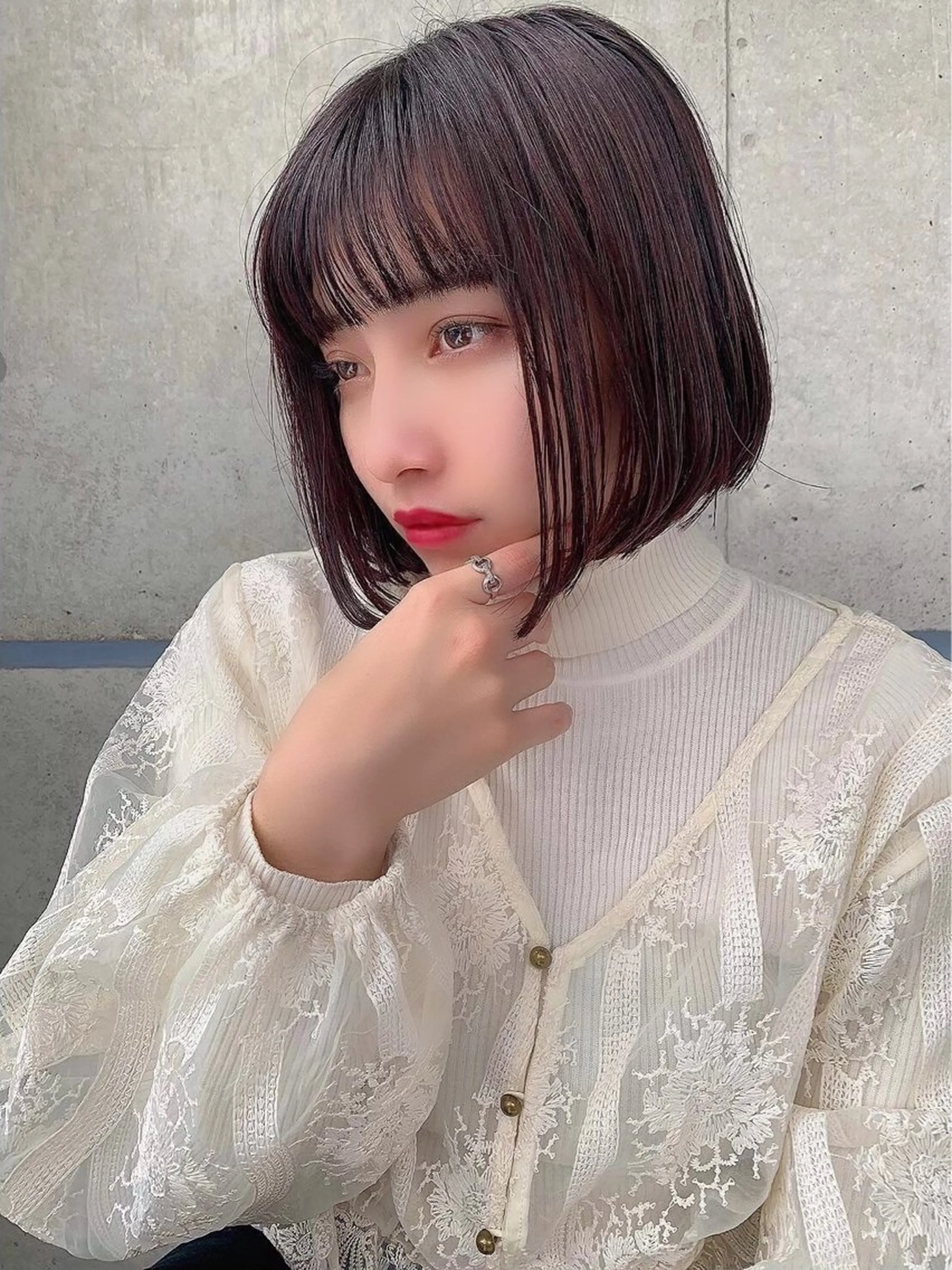 ショート カラー 切りっぱなしボブ ブラウンカラー ボブ カット ヘアカラー トリートメント ヘアセット 🫧ハイトーン🫧 TOPstylistのヘアスタイル