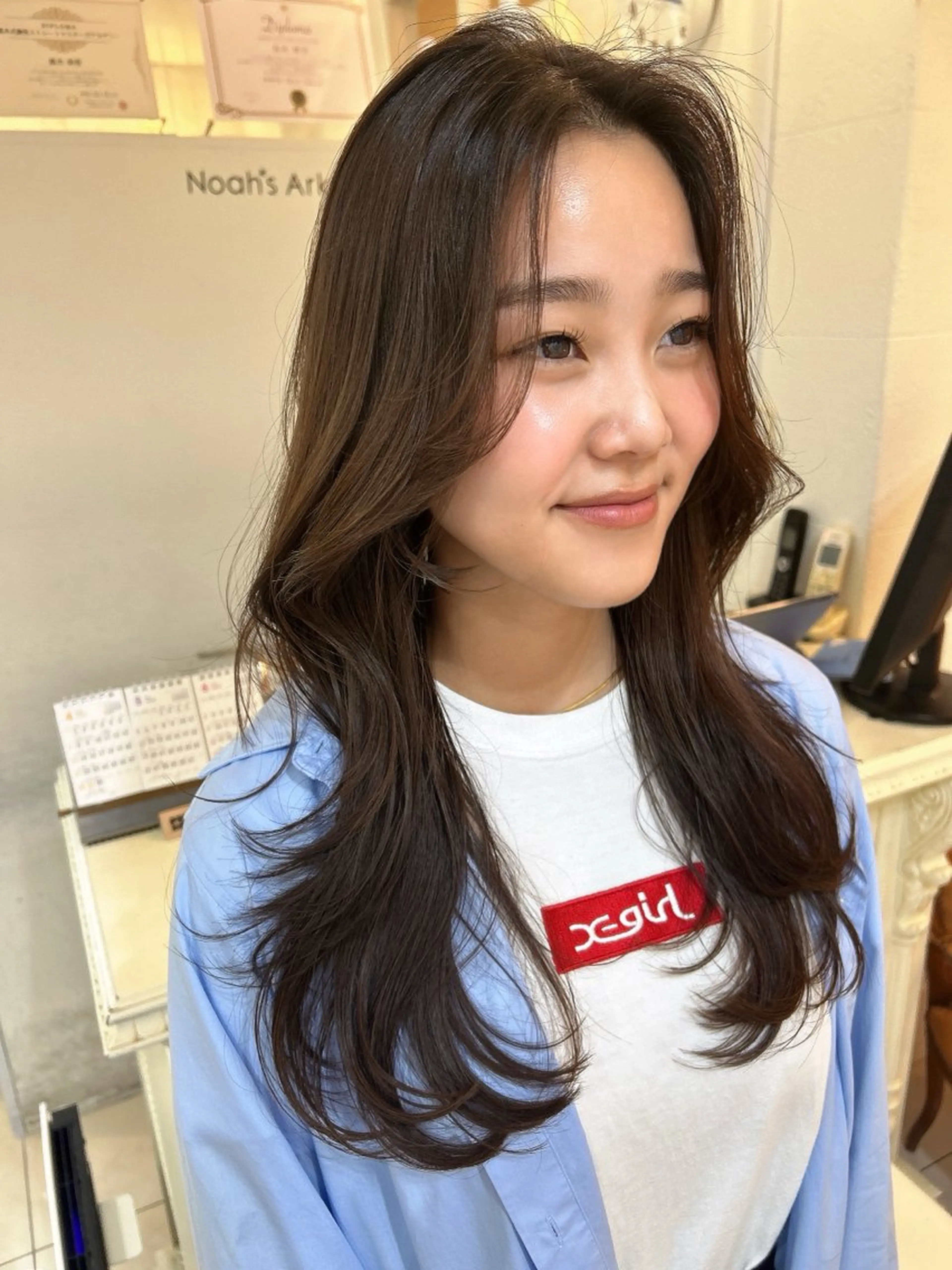 ロング カラー ヨシンモリ レイヤーカット カット ヘアカラー トリートメント Noah's　Ark所属・透明感カラー🫧ヘア セット🫧松本菜月の眉毛・アイブロウイメージ
