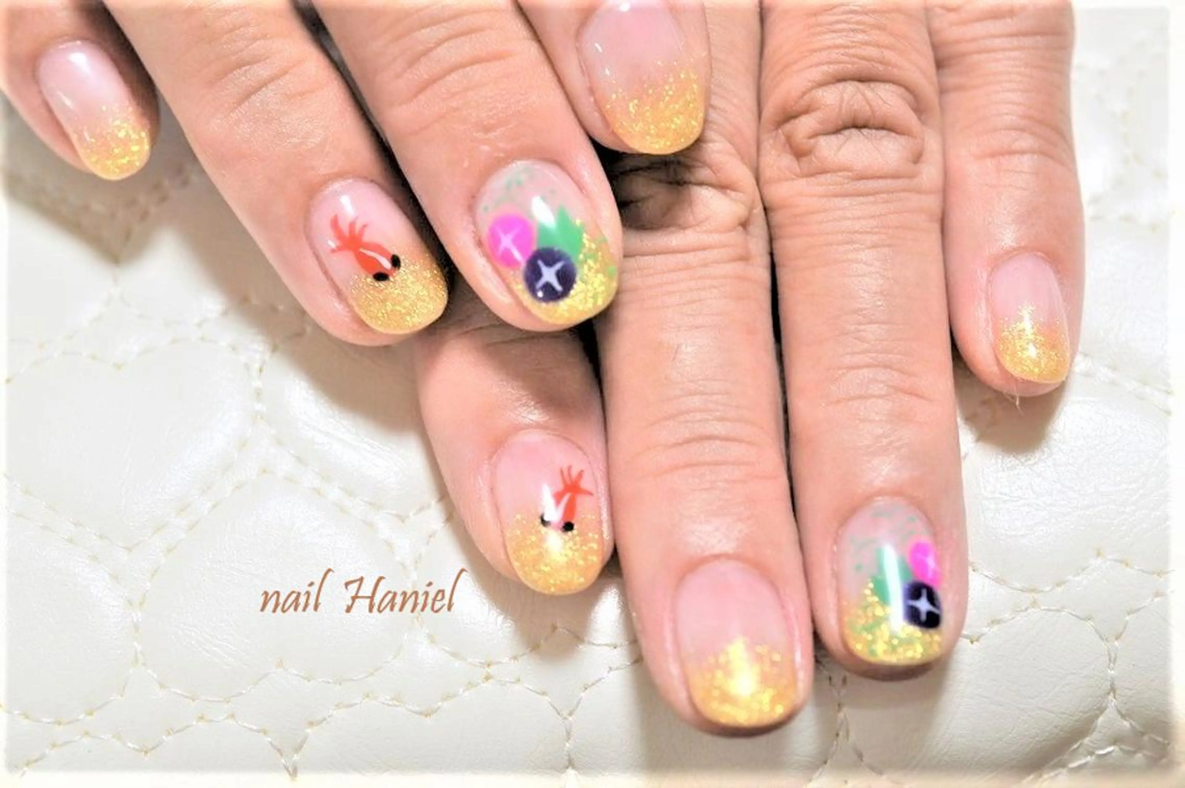 ネイル フットネイル ジェルネイル パラジェル 夏ネイル nail Haniel所属・半蔵門サロンハニエル 魅神 ちよのネイルデザイン