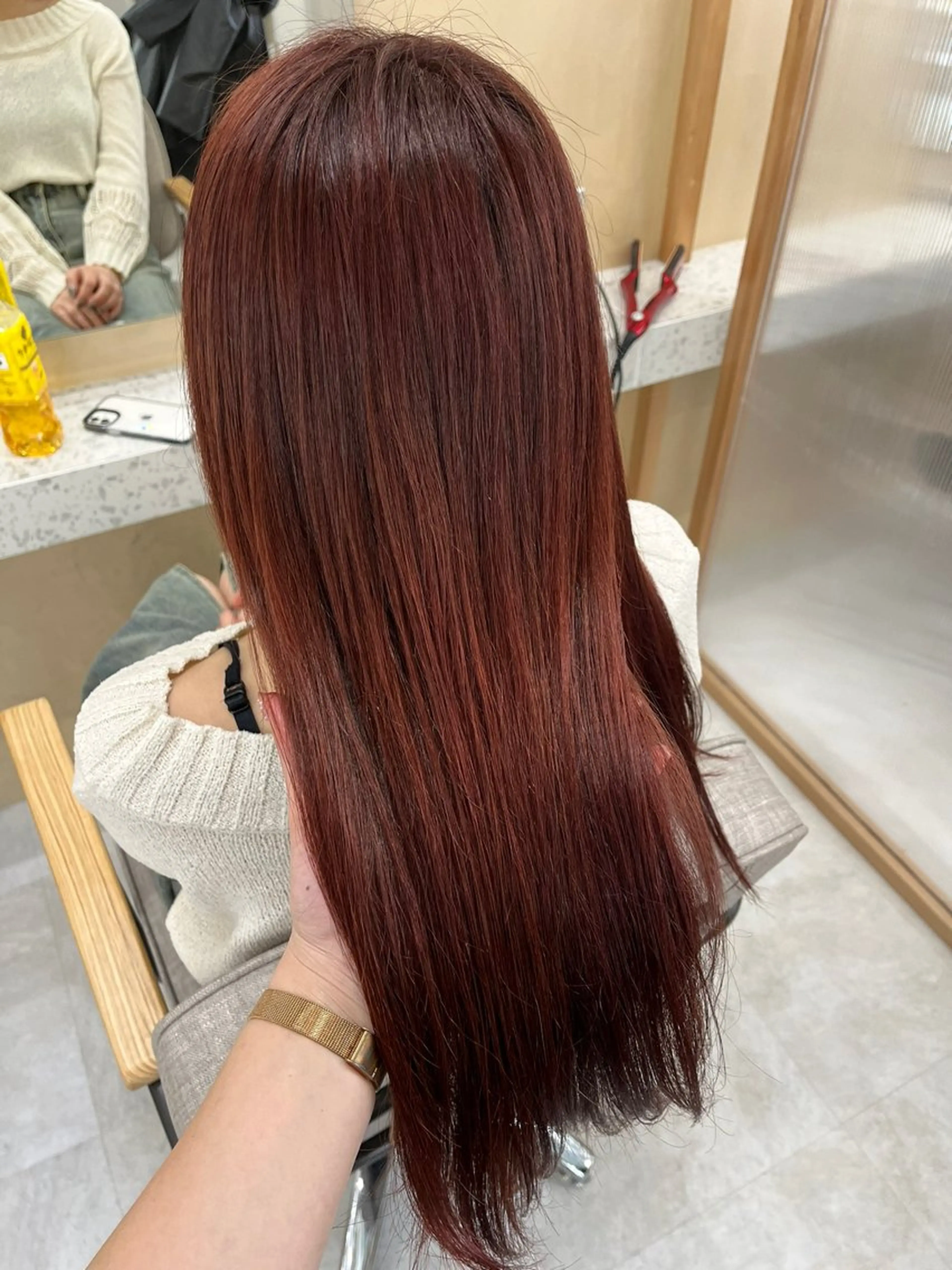 ロング カラー ヘアアレンジ カット ヘアカラー トリートメント 暖色韓国ヘア🤍 保科侑花のヘアスタイル