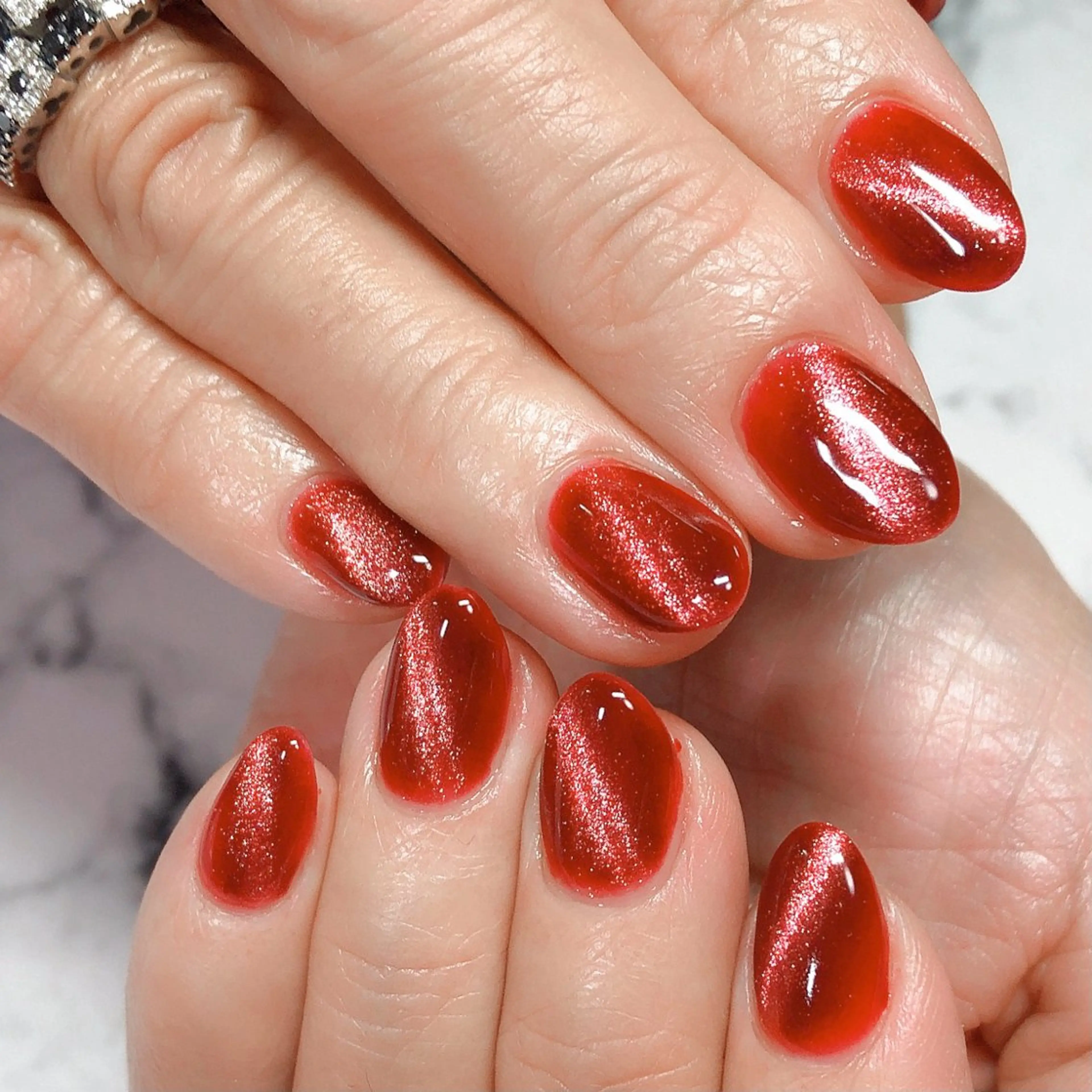 ネイル ジェルネイル マグネットネイル 冬ネイル クリスマス ハンドネイル .Nails Mio 赤羽西ネイルサロンのネイルデザイン