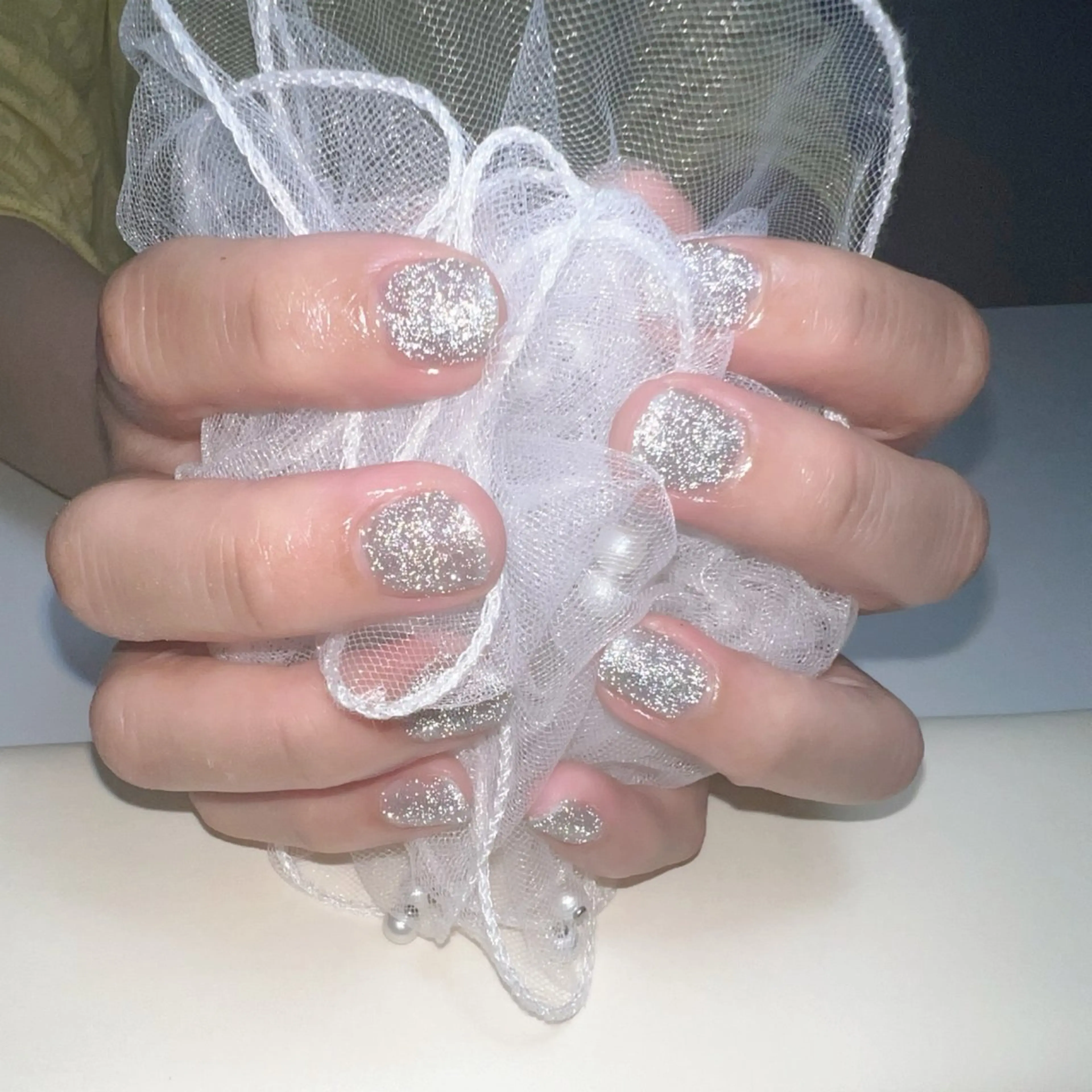 ネイル ブルー フラッシュネイル グラデーション キラキラネイル ラメ(グリッター) ハンドネイル arisa💎 puchi nailのネイルデザイン