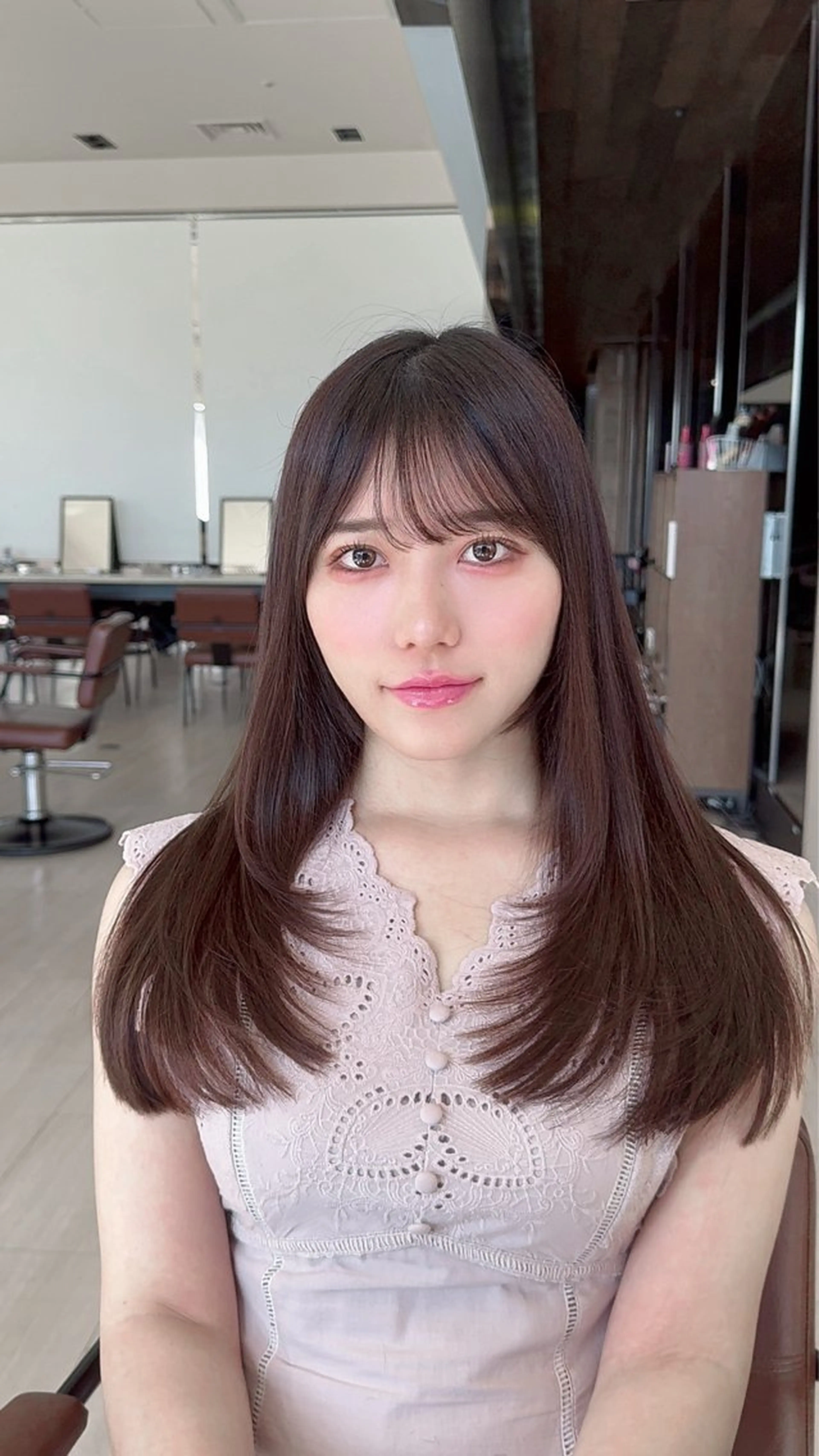 ミディアム カラー ヘアアレンジ カット ヘアカラー トリートメント 最小顔周り&レイヤー 特化/池袋/kokiのヘアスタイル