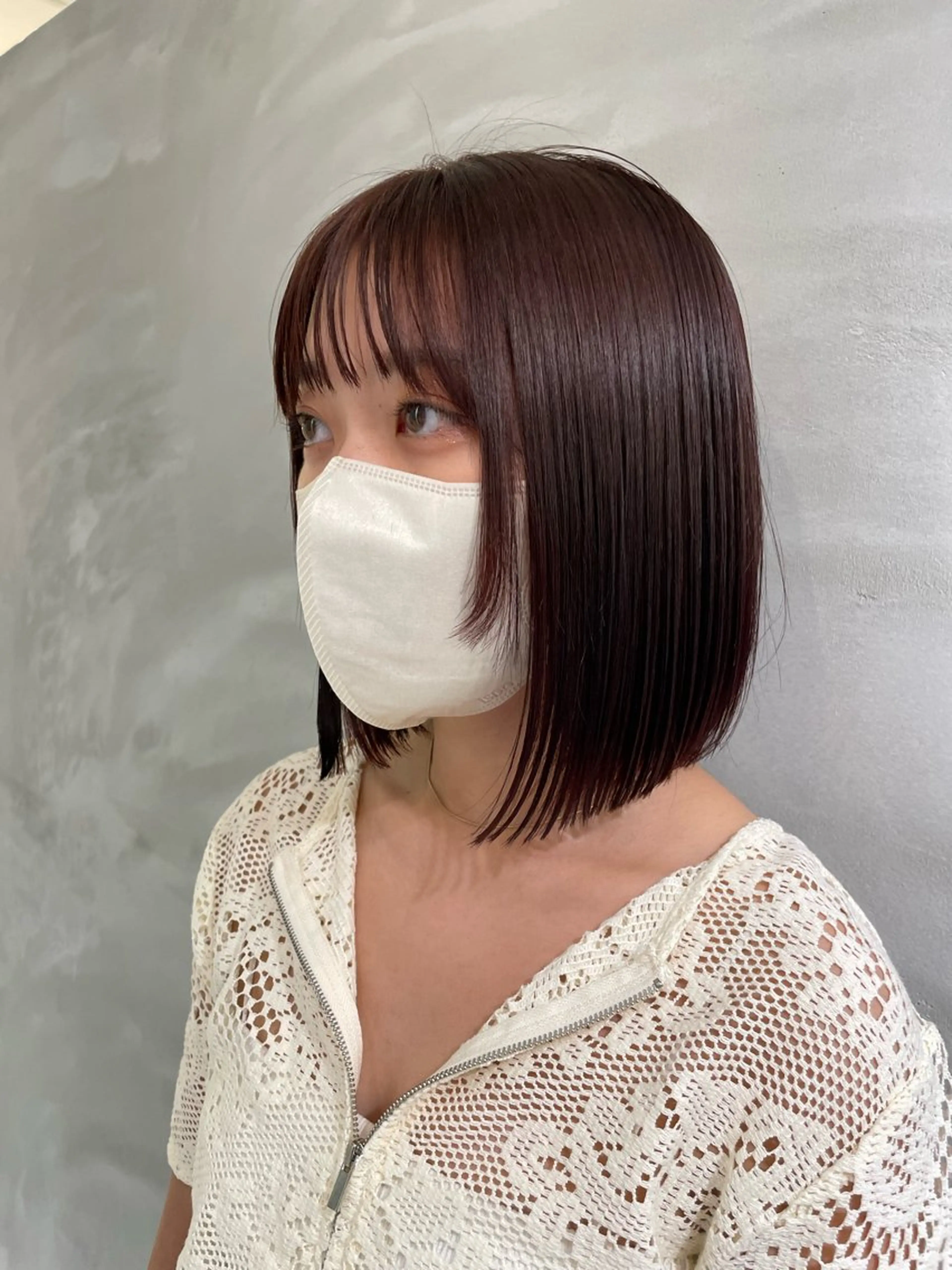 ミディアム カラー 顔まわりレイヤー レイヤーカット カット ヘアカラー 半個室女性salon 🩰Natsumiのヘアスタイル