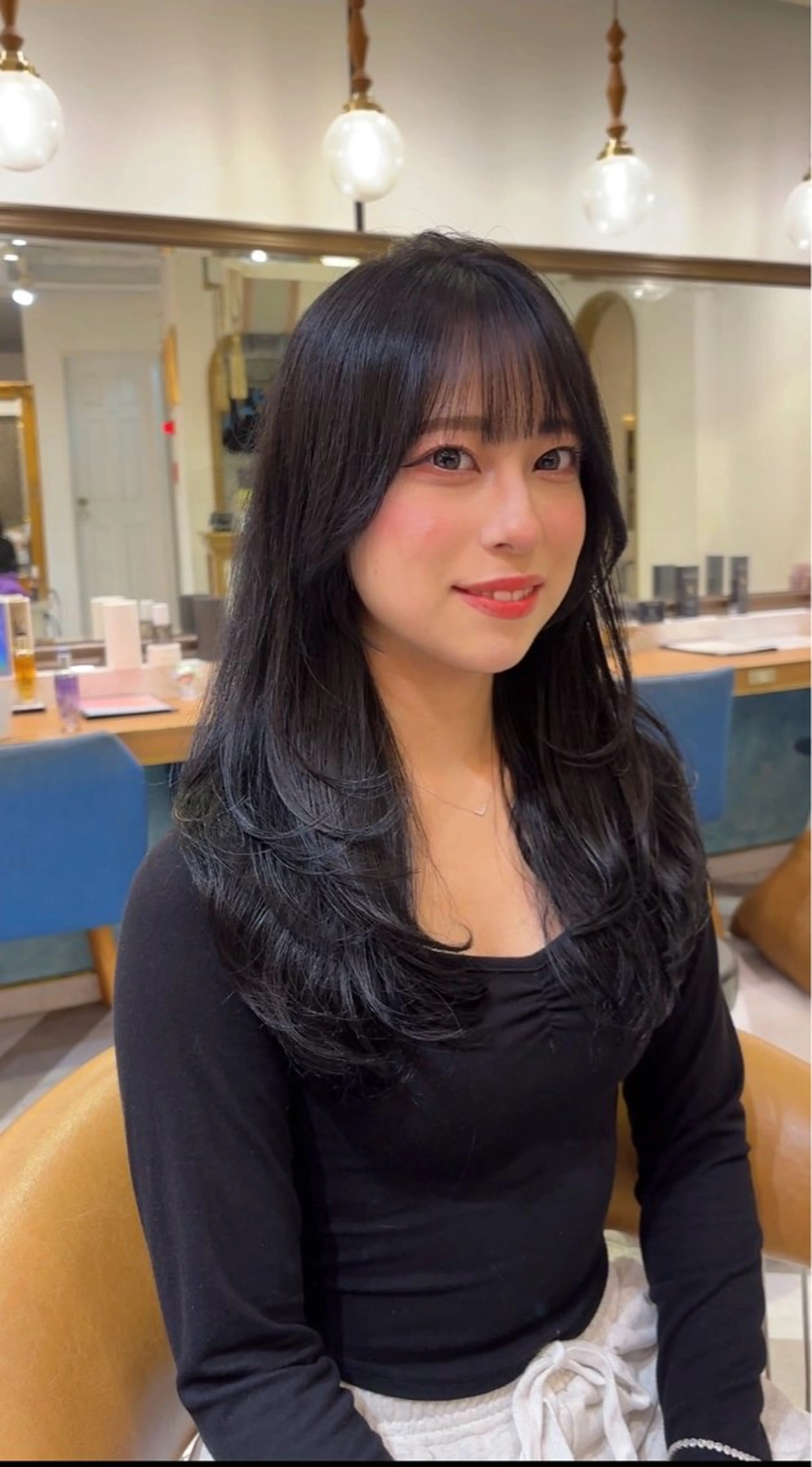 ロング カット ヘアカラー トリートメント ❤︎韓国レイヤー/透 明感カラー/目黒のヘアスタイル