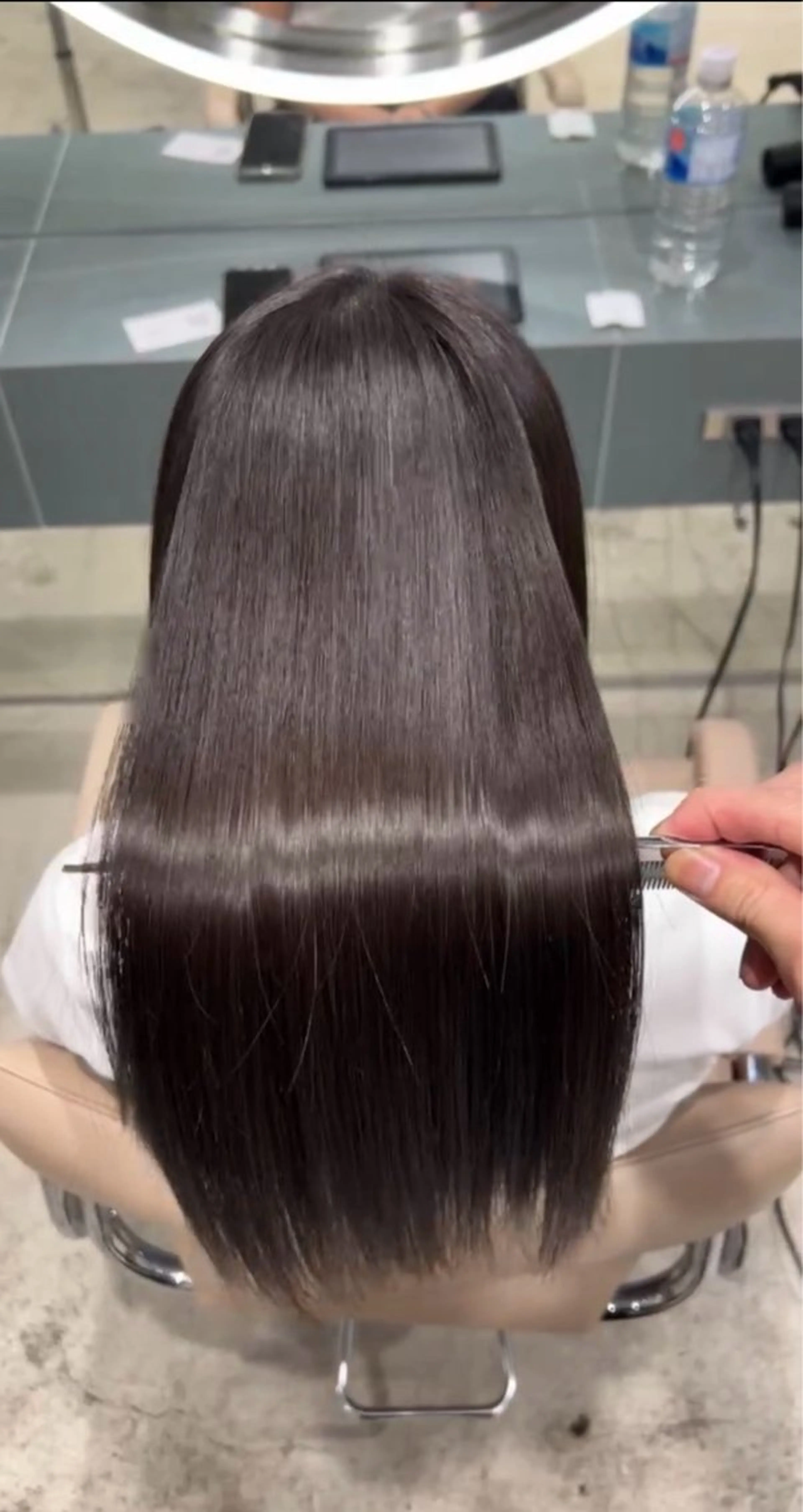 ミディアム カラー カット ヘアカラー トリートメント ✨髪質改善 縮毛矯正 艶髪 立川美容室✨のヘアスタイル