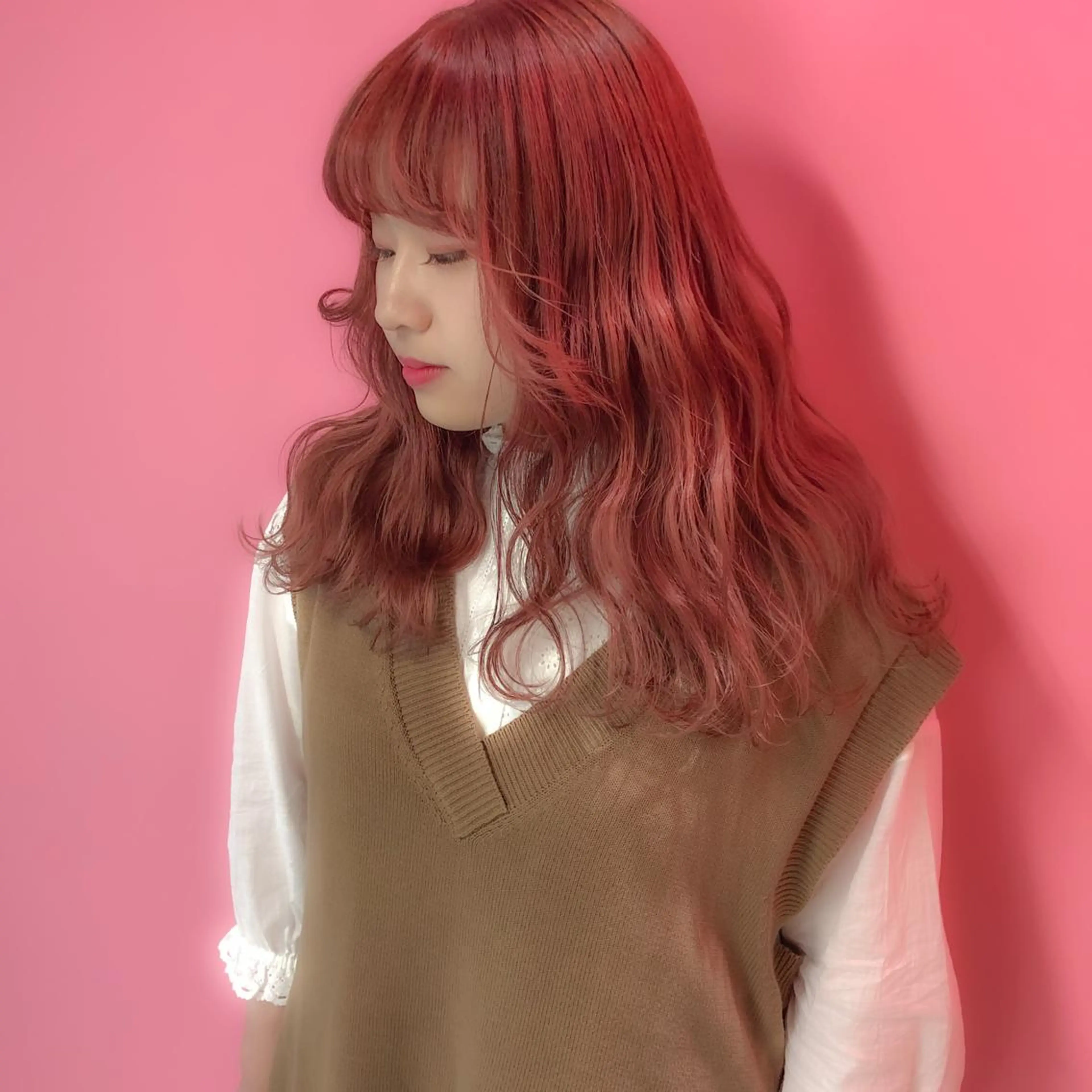 セミロング カラー カット ヘアカラー トリートメント 💗💗韓国レイヤー yu-ki💗💗のヘアスタイル