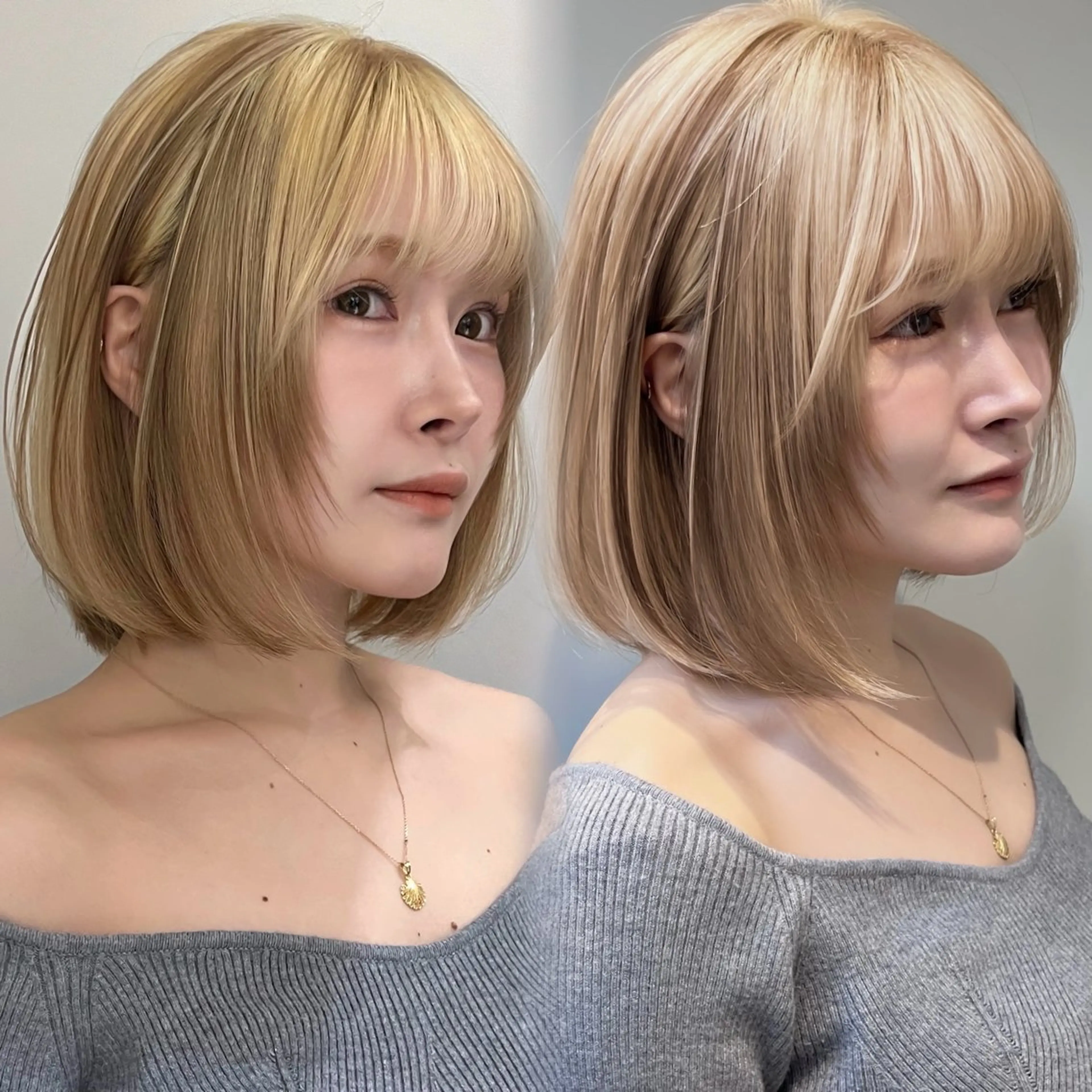 ショート カラー ベージュカラー ブリーチ 透明感カラー ブリーチなしカラー ボブ 透明感ベージュ/ボブ /表参道 yunaのヘアスタイル