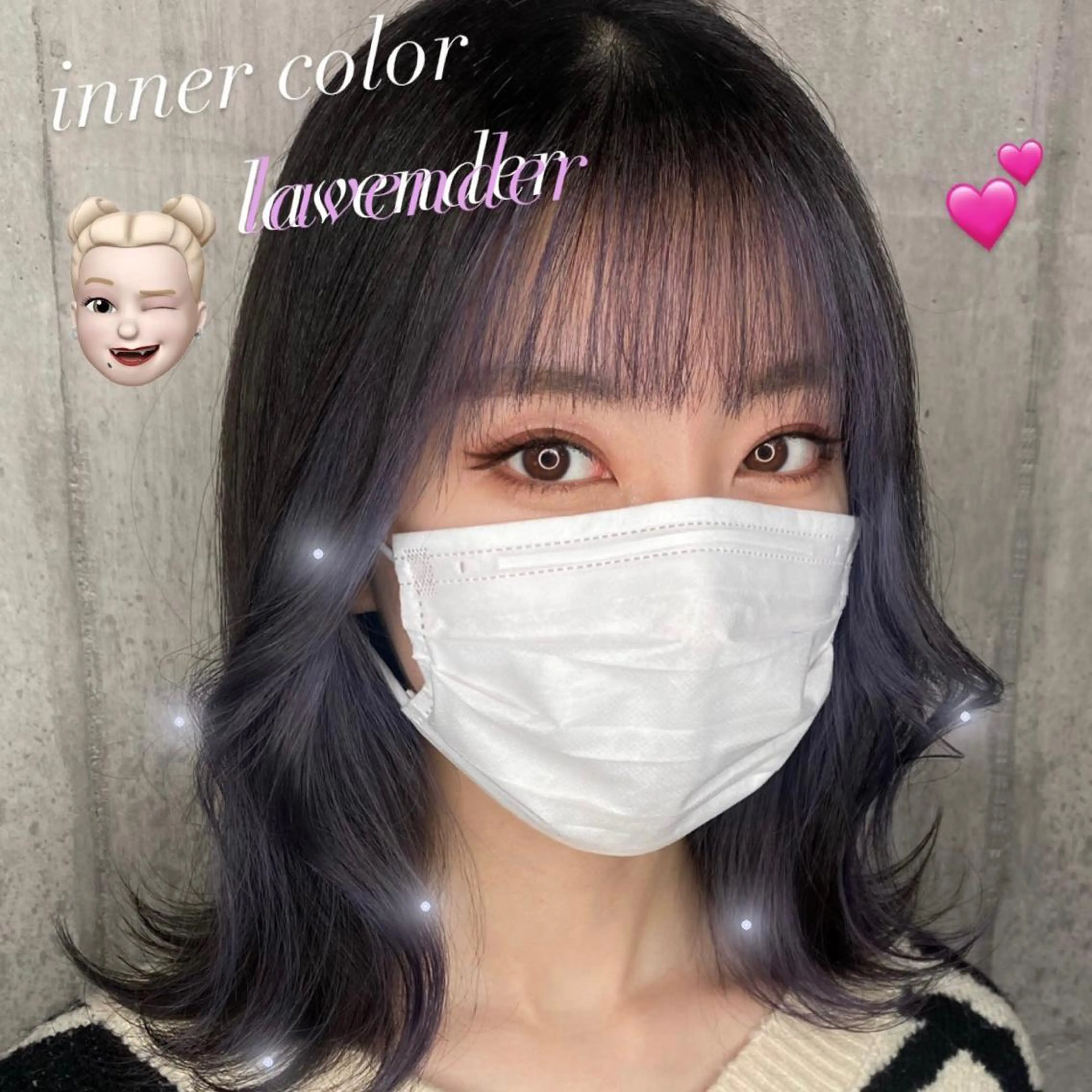 ミディアム カラー インナーカラー ラベンダーカラー ヘアカラー SHURI❤️‍🔥 中/韓mix ♡のヘアスタイル