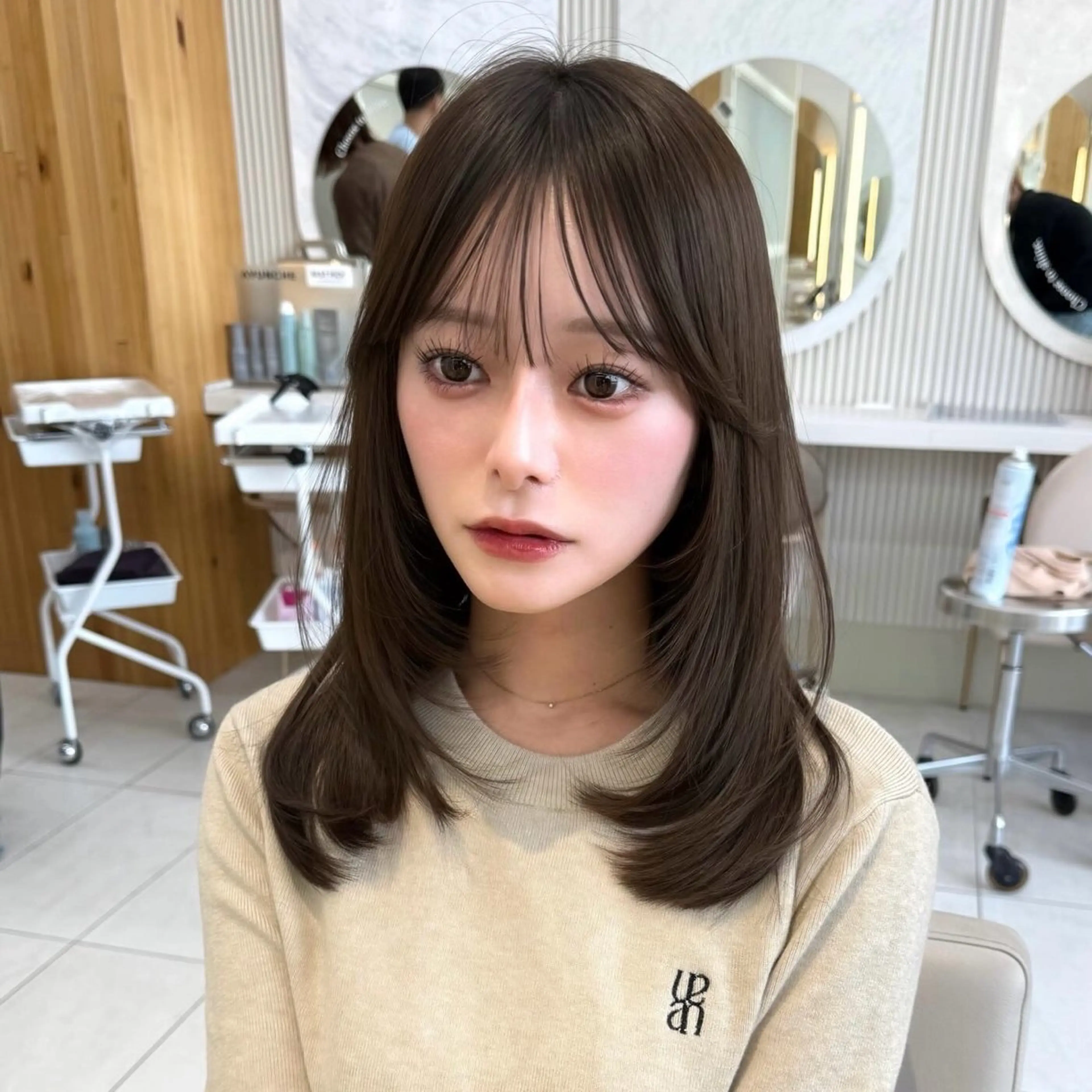 セミロング カット ヘアカラー トリートメント 結べるレイヤー/ ミディアム/島田 佑のヘアスタイル