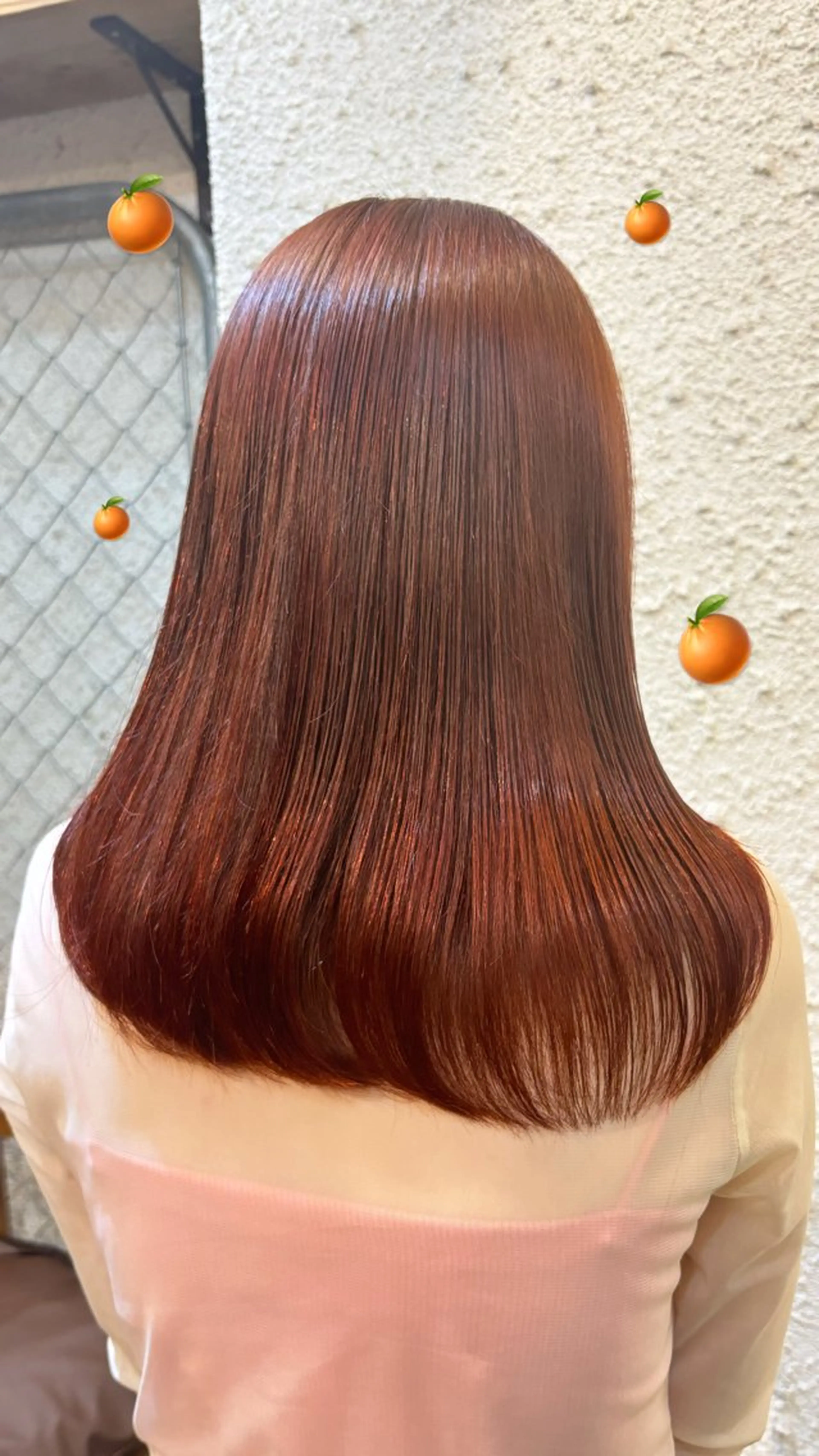 🍊暖色Orangeカラー🍊ブリーチなしダブルカラー＋韓国式トリートメントの写真