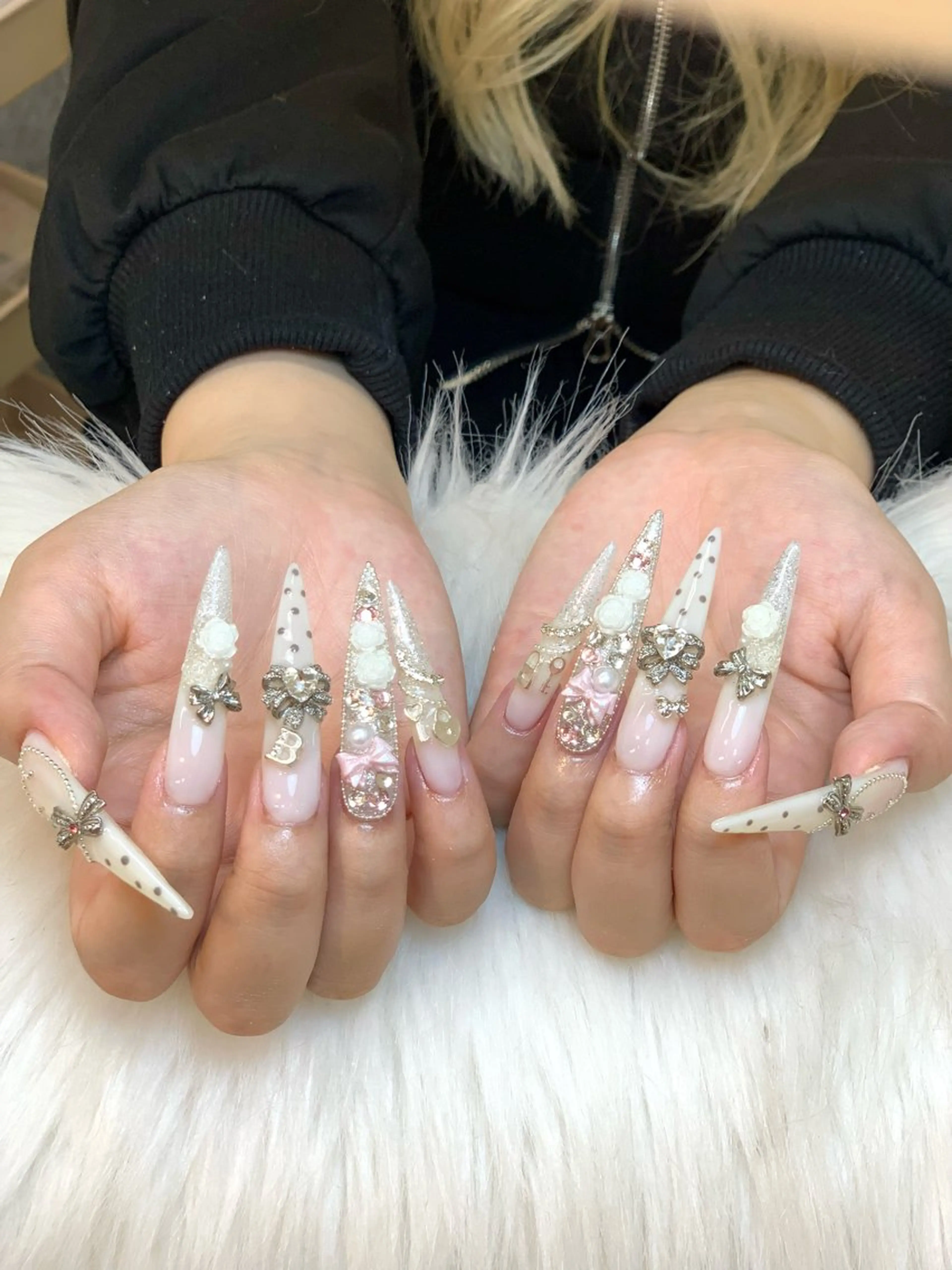 🎀EXTRA LONG 2XLチップ長さ出し10本・アートやり&パーツ付け放題の写真