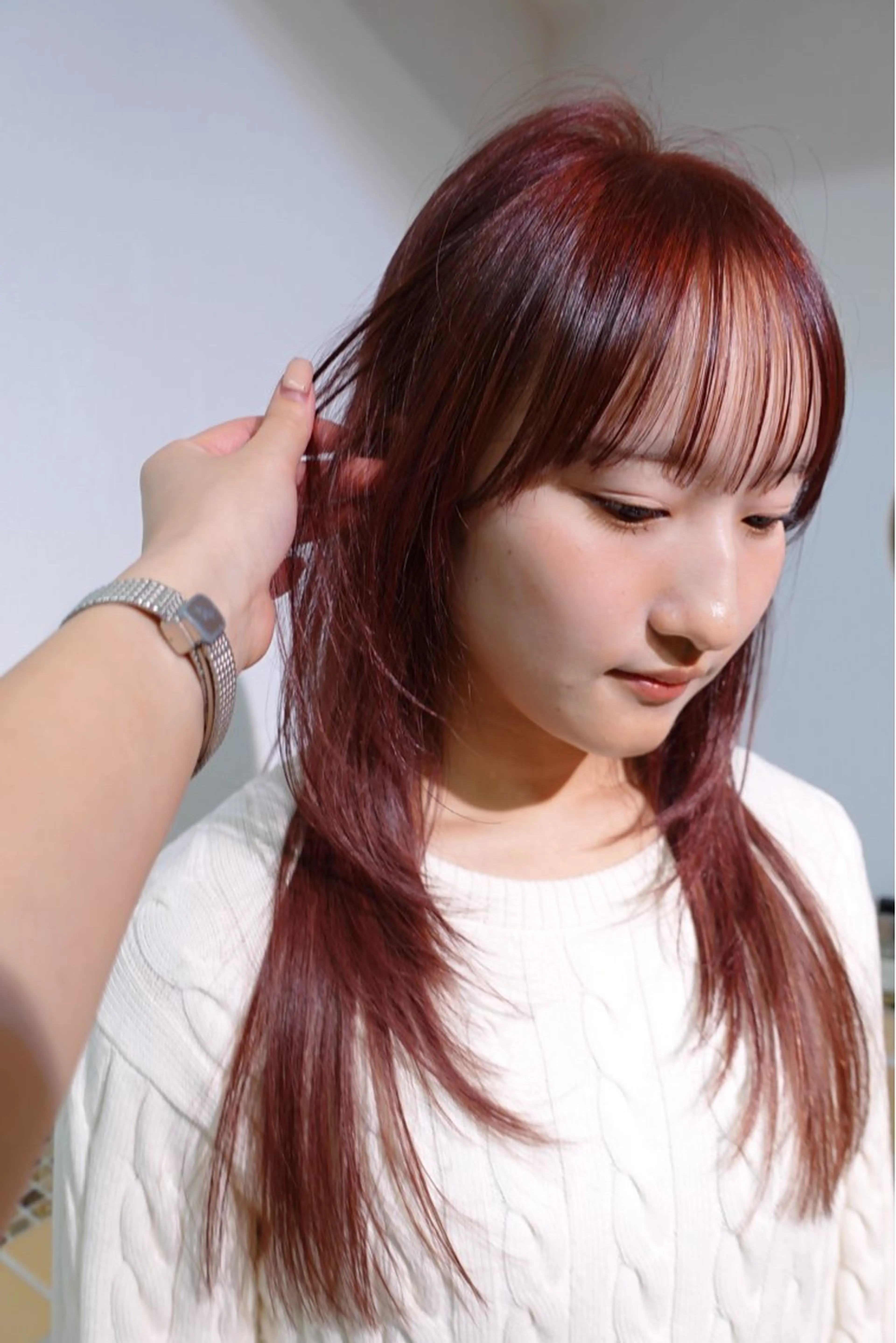 セミロング カラー カット ヘアカラー sakura🌸 レイヤー/韓国ヘアのヘアスタイル