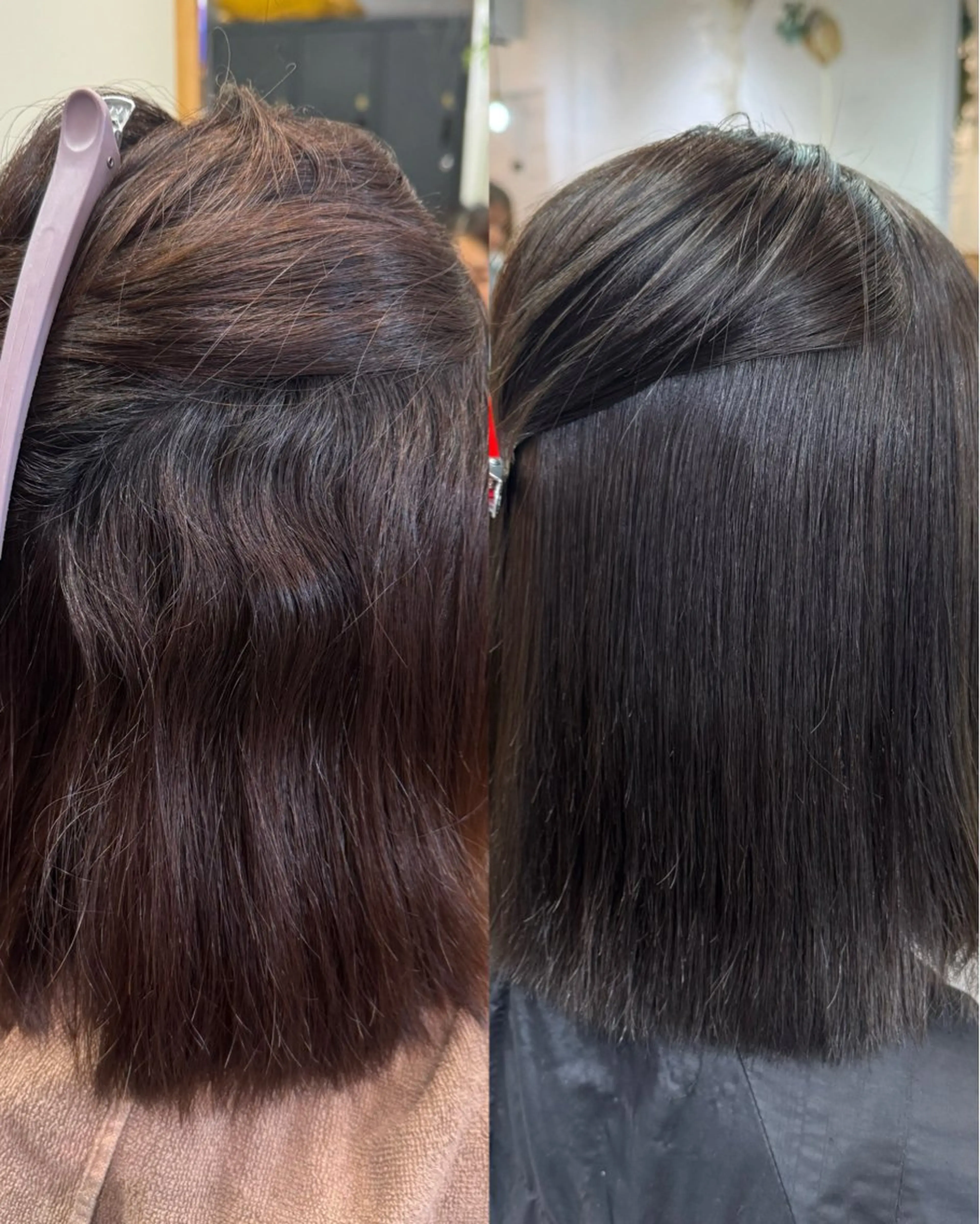 ミディアム カラー パーマ オリーブカラー 髪質改善 縮毛矯正 ヘアカラー 縮毛矯正 縮毛矯正/艶暖色 カラー/パーマひふみのヘアスタイル