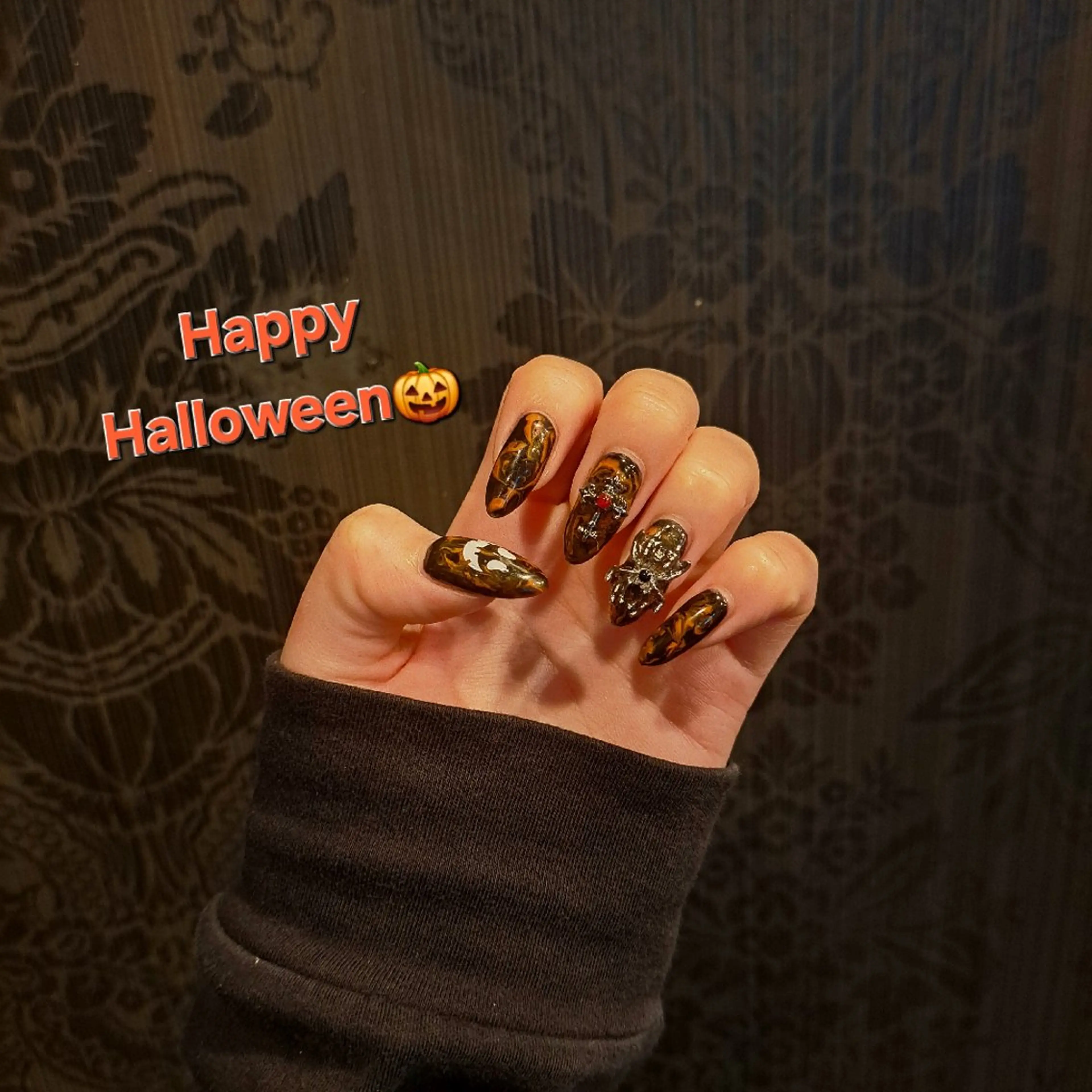 ネイル ジェルネイル ハロウィン ハンドネイル RounGe町田店 🧸大谷のネイルデザイン