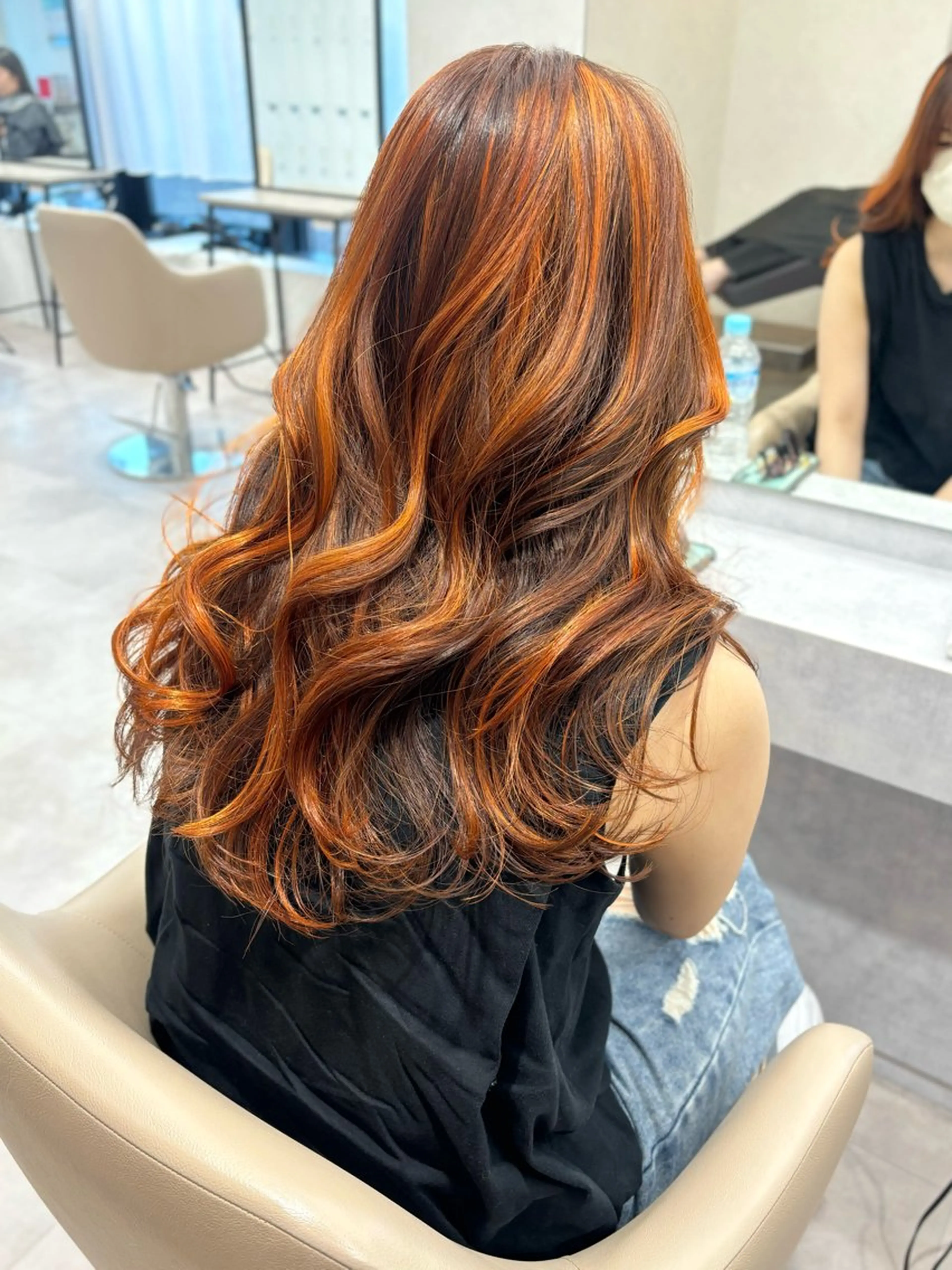 ロング カラー 流行りのレイヤーカッ ト得意💖akariのヘアスタイル